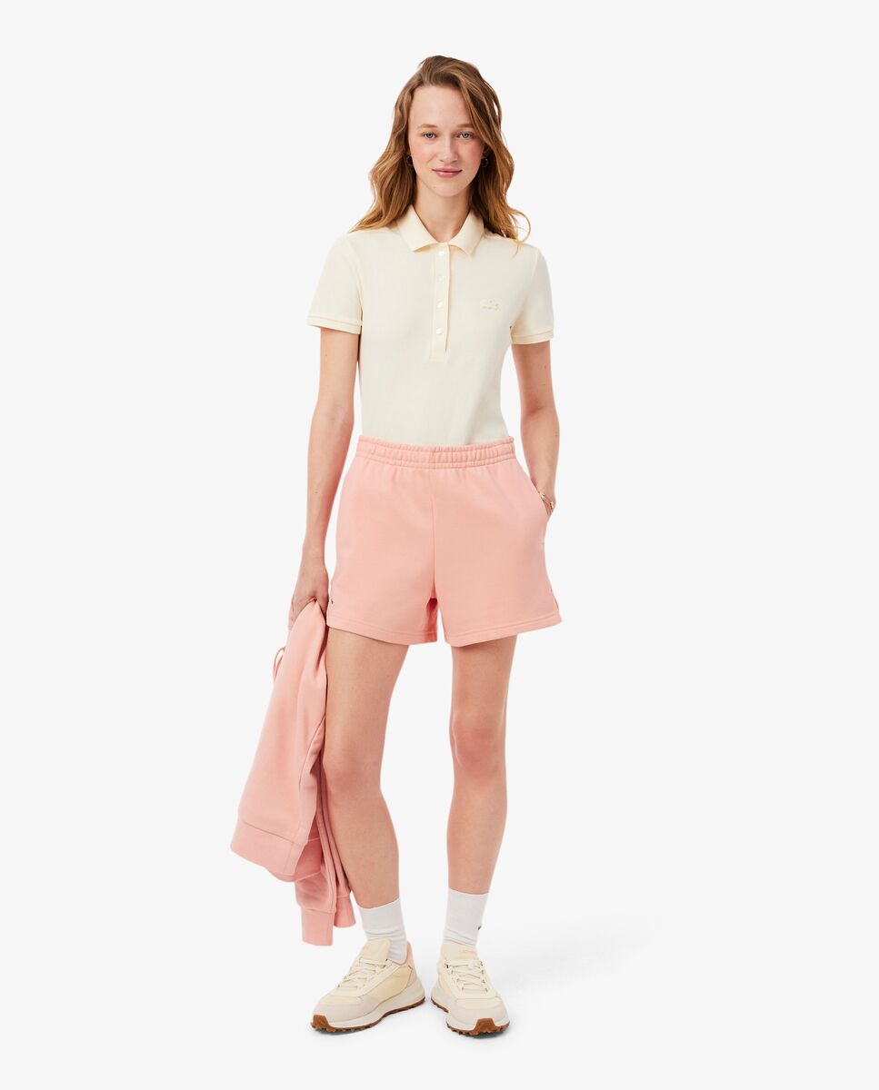 Pantalón de mujer corto de felpa - Lacoste - Rosa Rosa-2