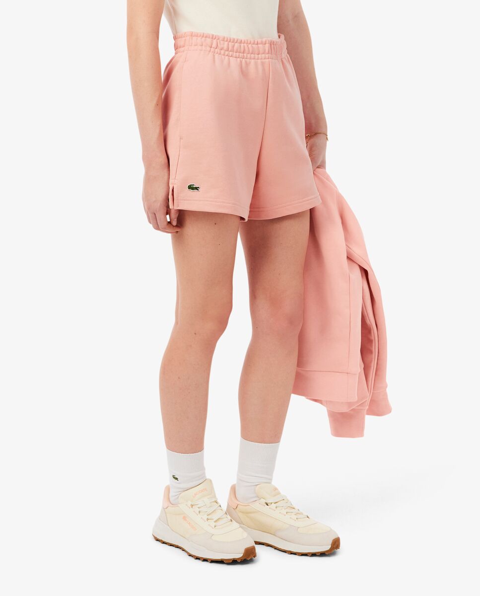Pantalón de mujer corto de felpa - Lacoste - Rosa Rosa-4