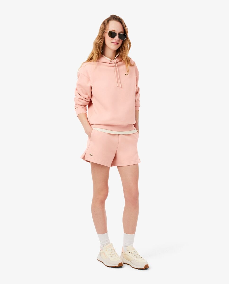 Pantalón de mujer corto de felpa - Lacoste - Rosa Rosa-5