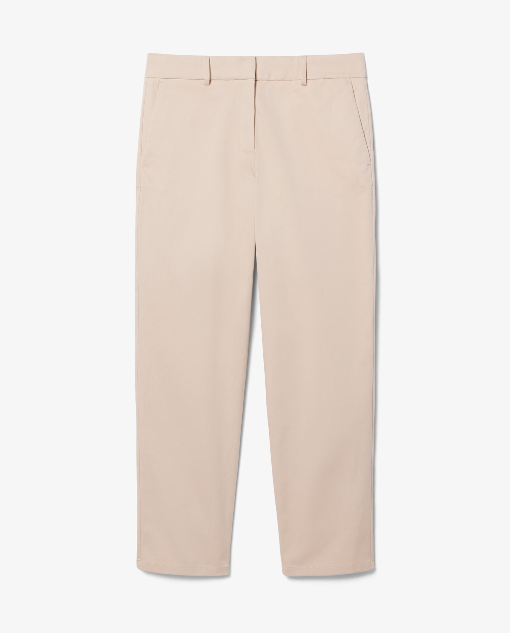 Pantalón de mujer chino de corte recto de tela gabardina de mujer de algodón en azul - Lacoste - Beige Beige-6