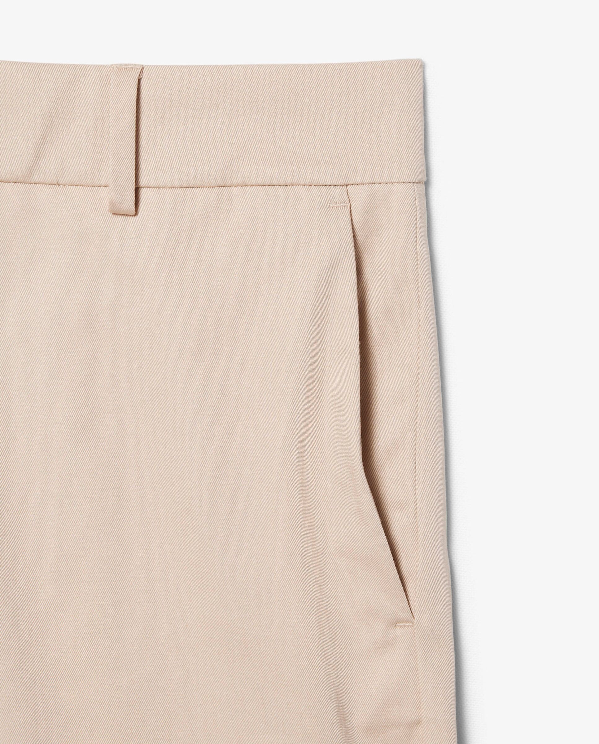 Pantalón de mujer chino de corte recto de tela gabardina de mujer de algodón en azul - Lacoste - Beige Beige-5