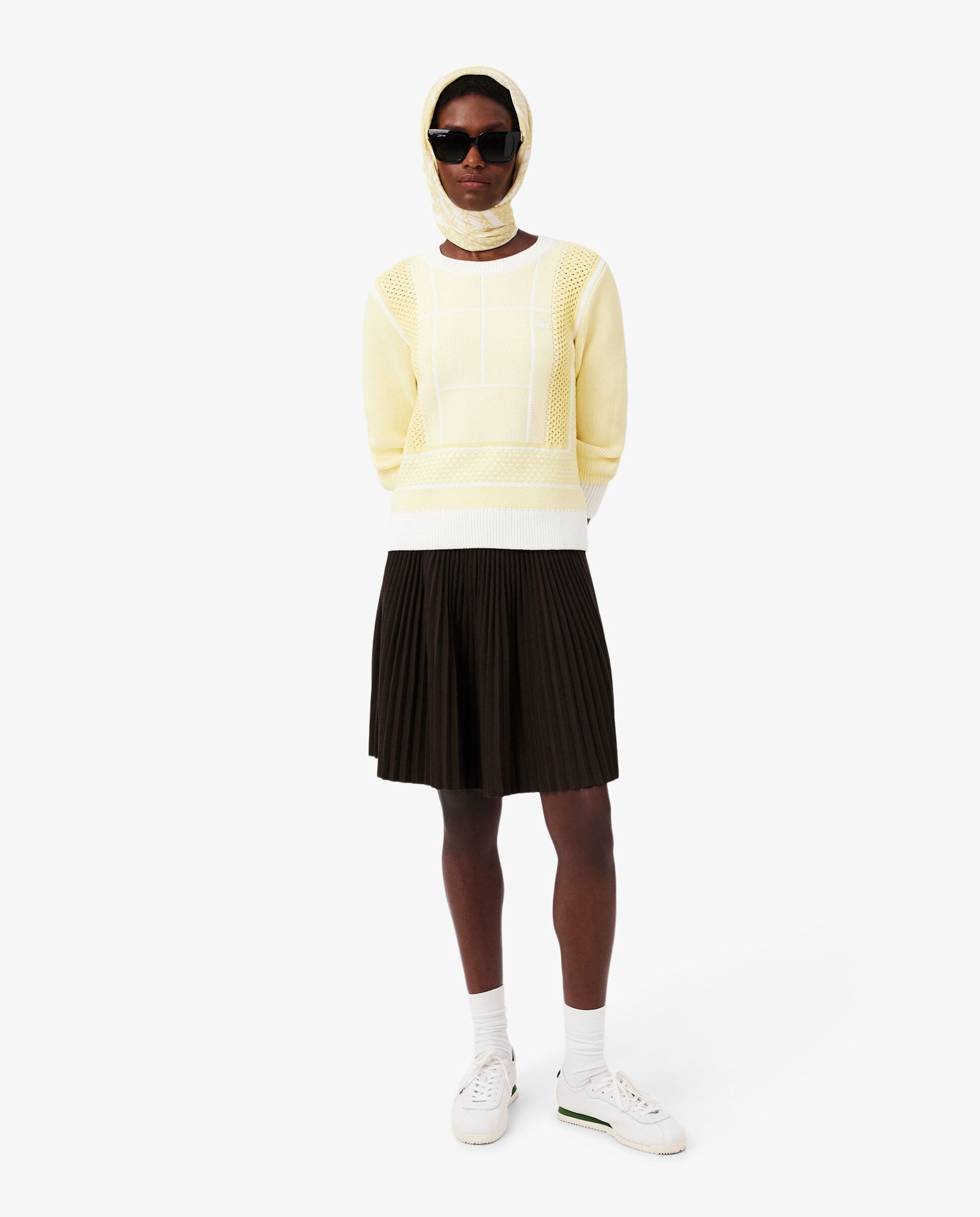Pañuelo con estampado de tenis en verde - Lacoste - Amarillo Amarillo-1