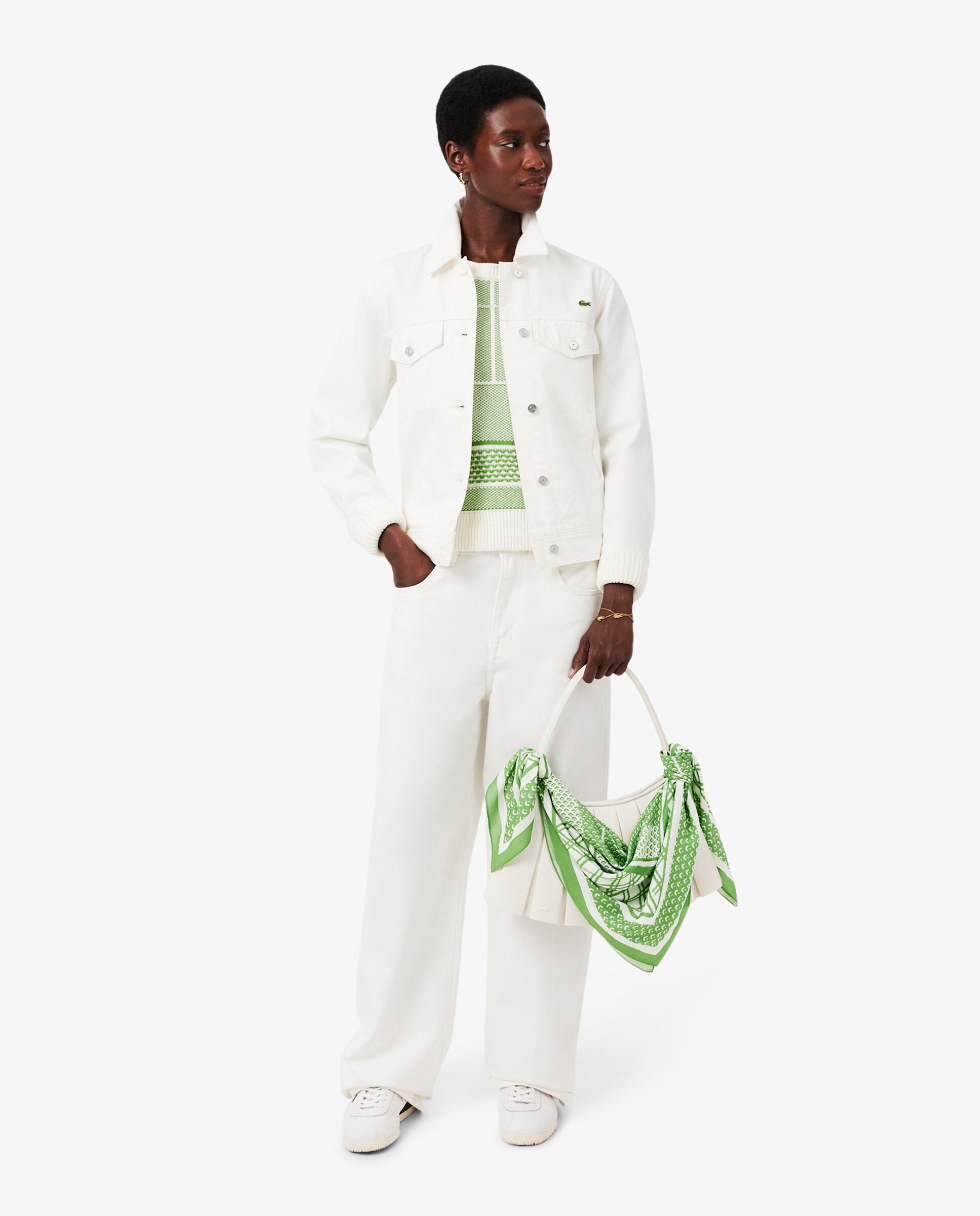 Imagen 1 de Pañuelo con estampado de tenis en verde Verde