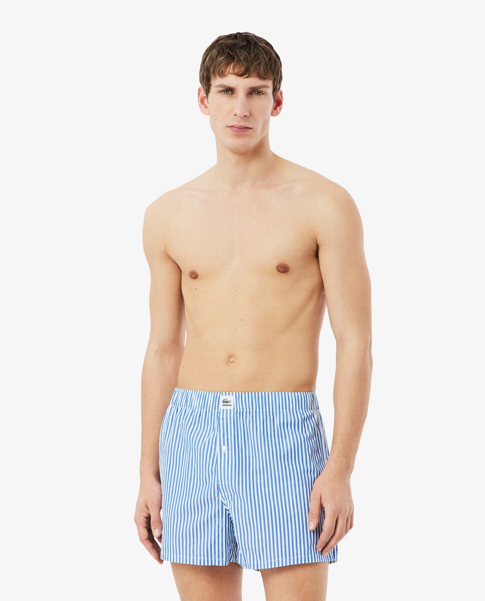 Pack de hombre de 2 boxers de tela de popelín de algodón - Lacoste - Azul Azul-1