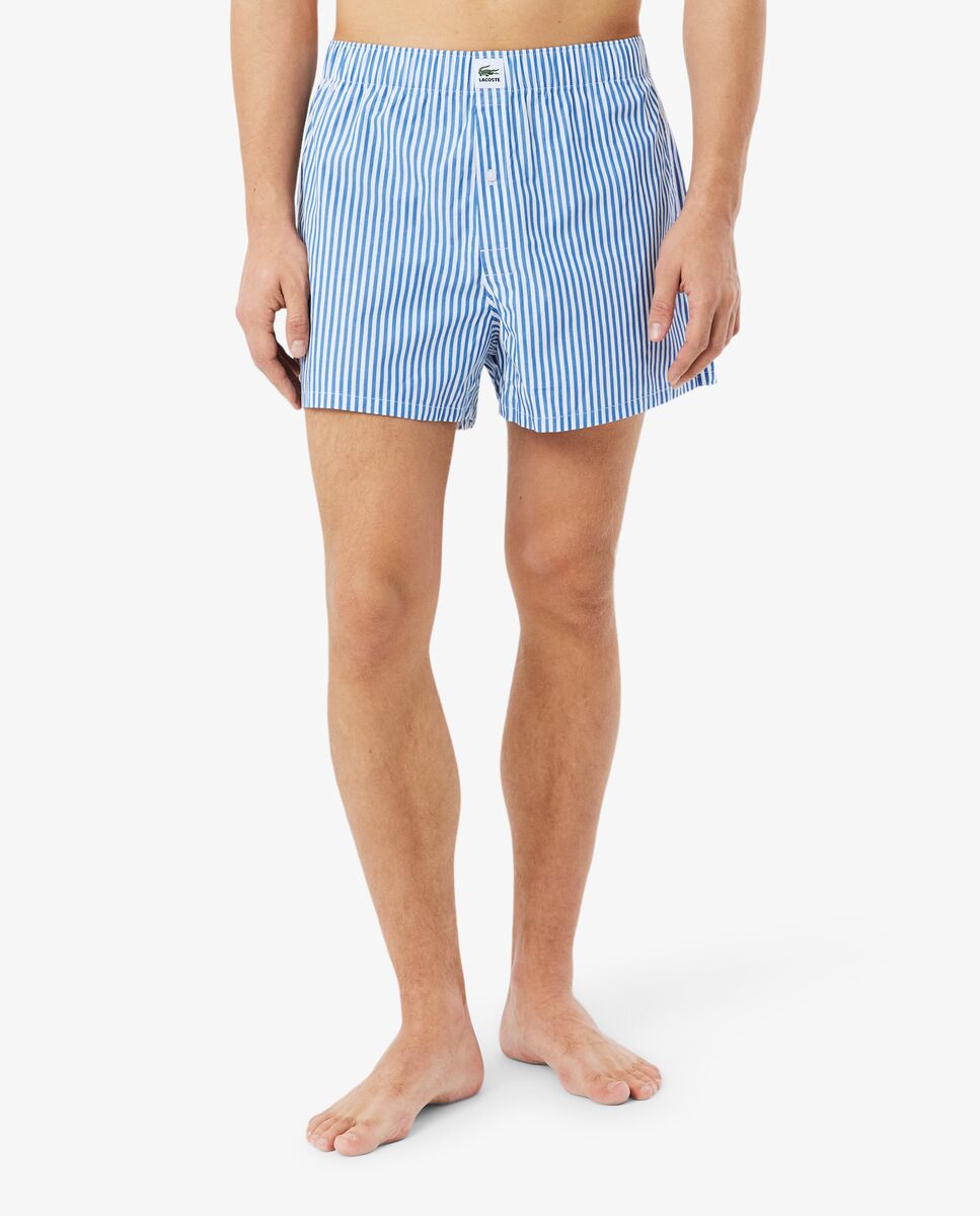 Pack de hombre de 2 boxers de tela de popelín de algodón - Lacoste - Azul Azul-3