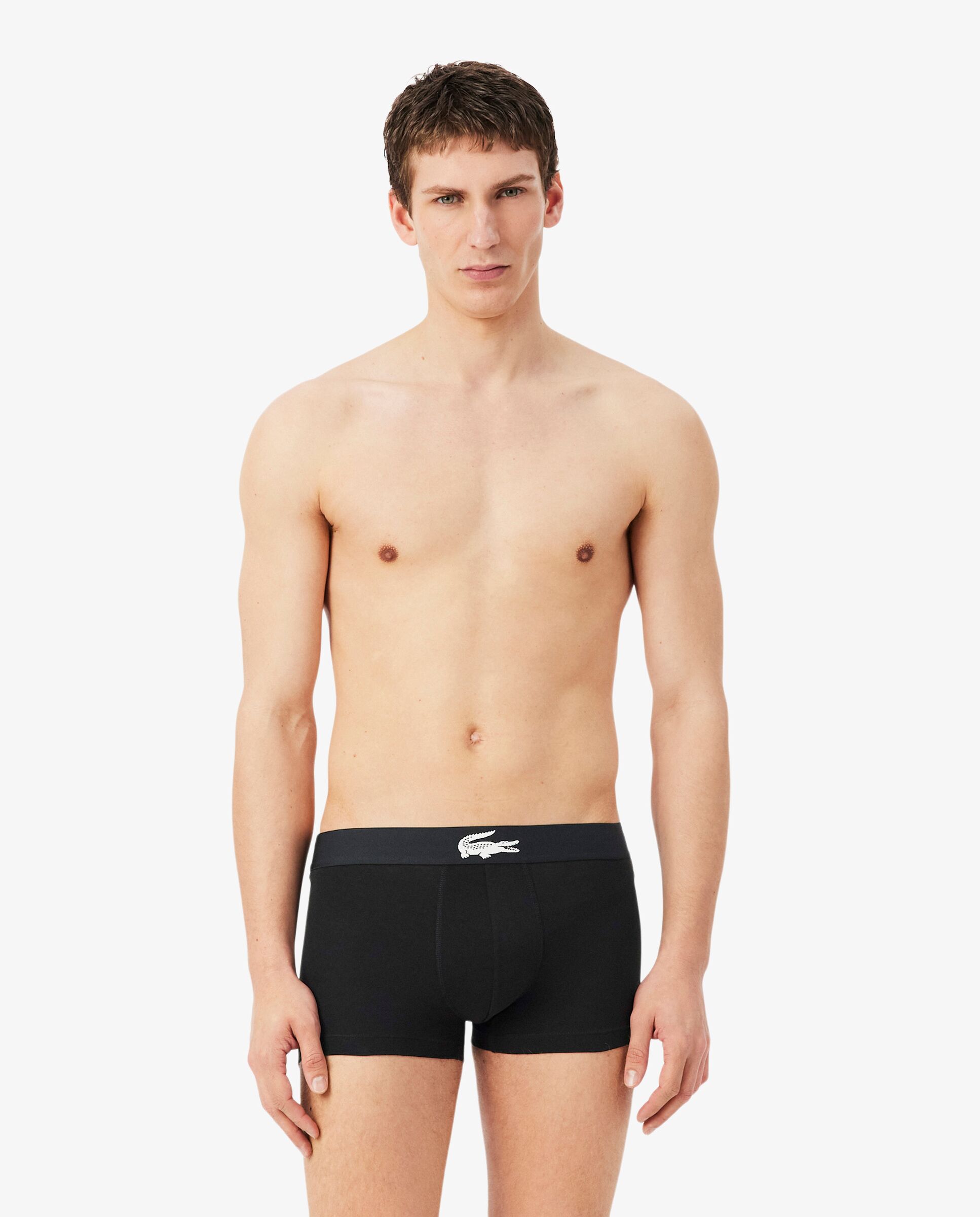 Pack de 3 calzoncillos de algodón con logo en la cintura - Lacoste - Negro Negro-1