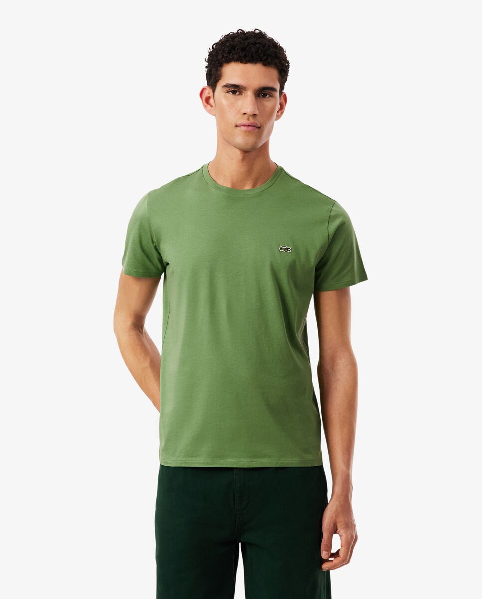 Camiseta de hombre de algodón pima de manga corta - Lacoste - Verde Verde-1