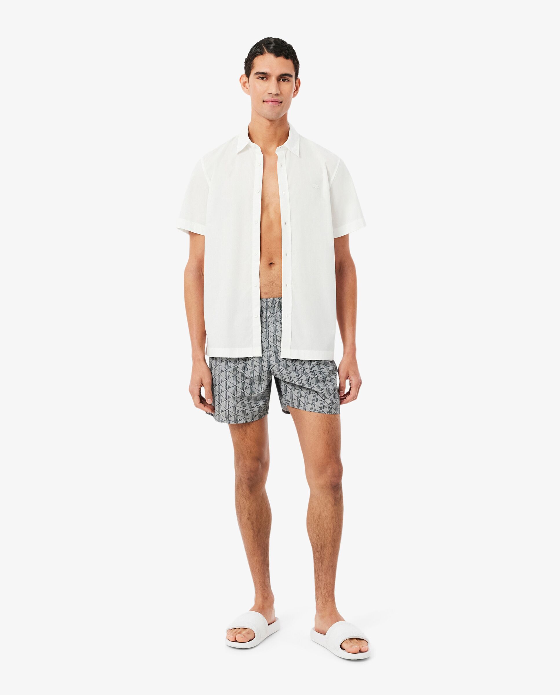 Bañadores boxer de hombre con estampado - Lacoste - Gris Gris-4