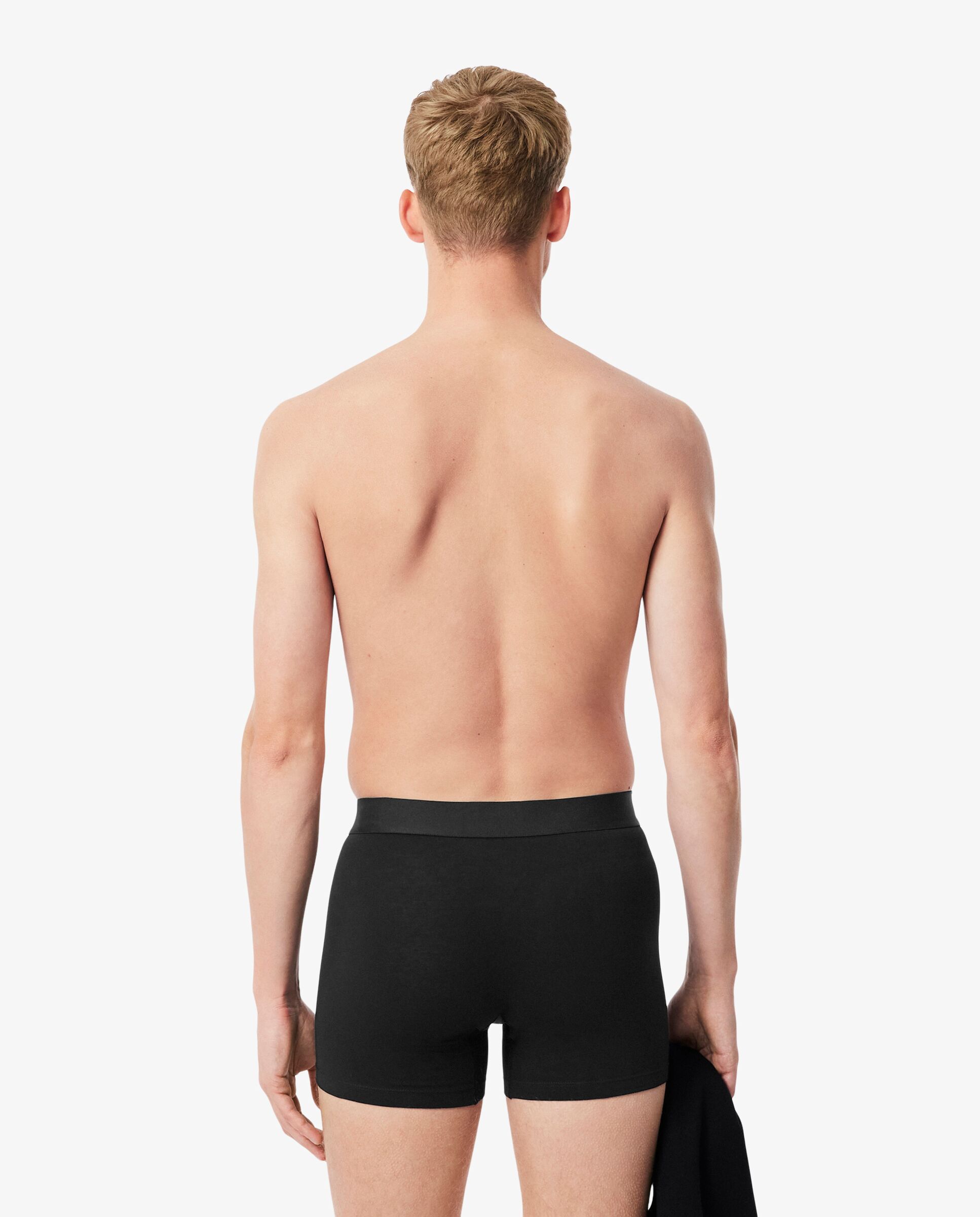 Pack de hombre de 3 calzoncillos de hombre tipo bóxer de hombre de punto jersey de hombre elástico en blanco - Lacoste - Negro Negro-2