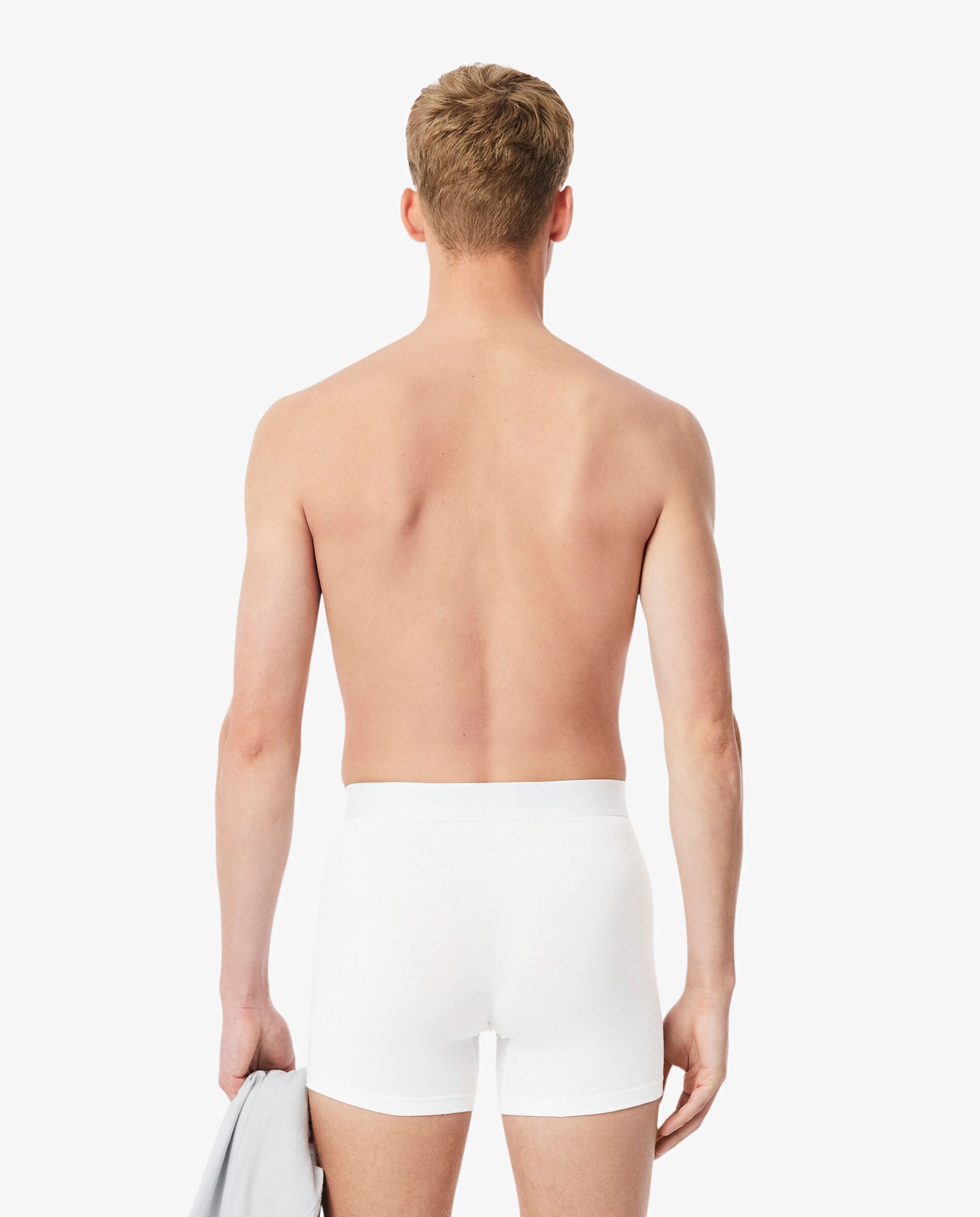 Pack de hombre de 3 calzoncillos de hombre tipo bóxer de hombre de punto jersey de hombre elástico en - Lacoste - Blanco Blanco-2
