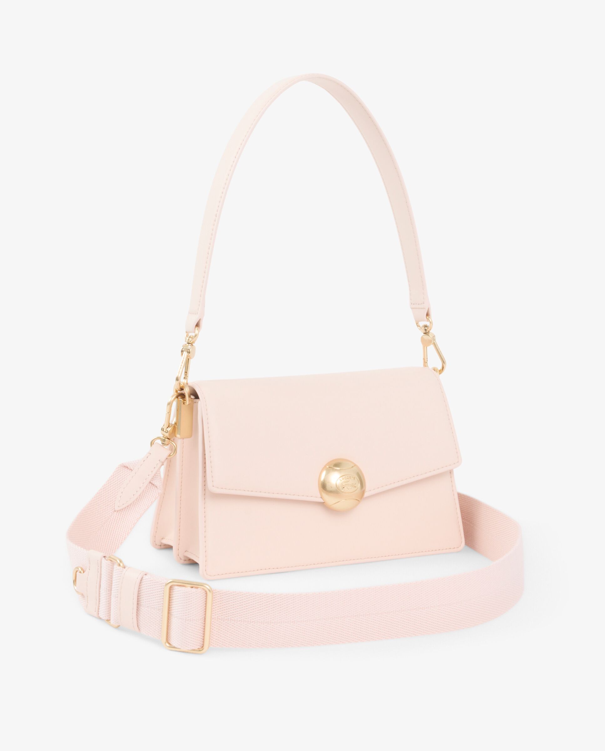 Bolso con solapa de piel Tennis Bliss - Lacoste - Rosa claro Rosa claro-3