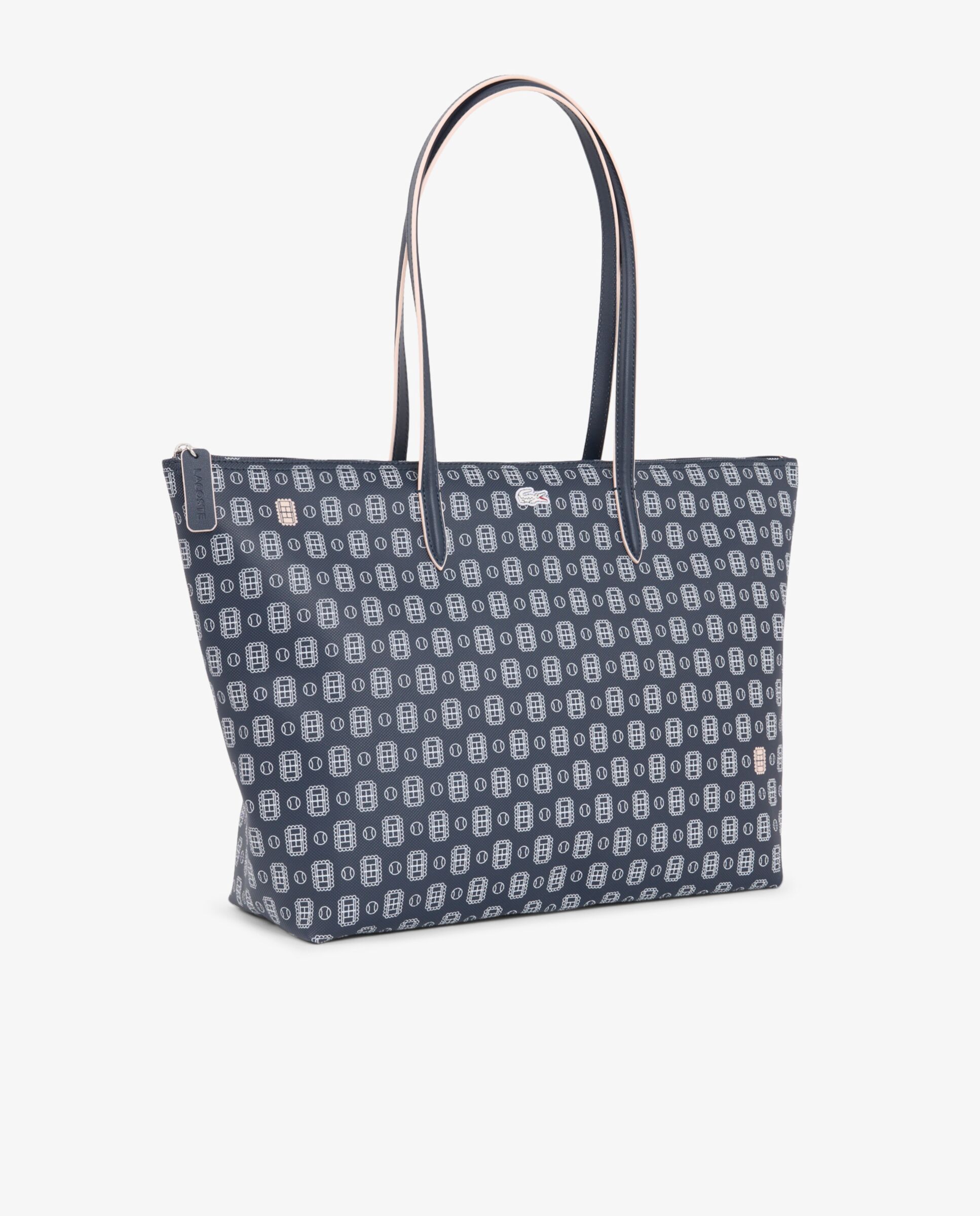Bolso de mujer tote estampado concept grande en marine sombre farine - Lacoste - Rosa Rosa-3