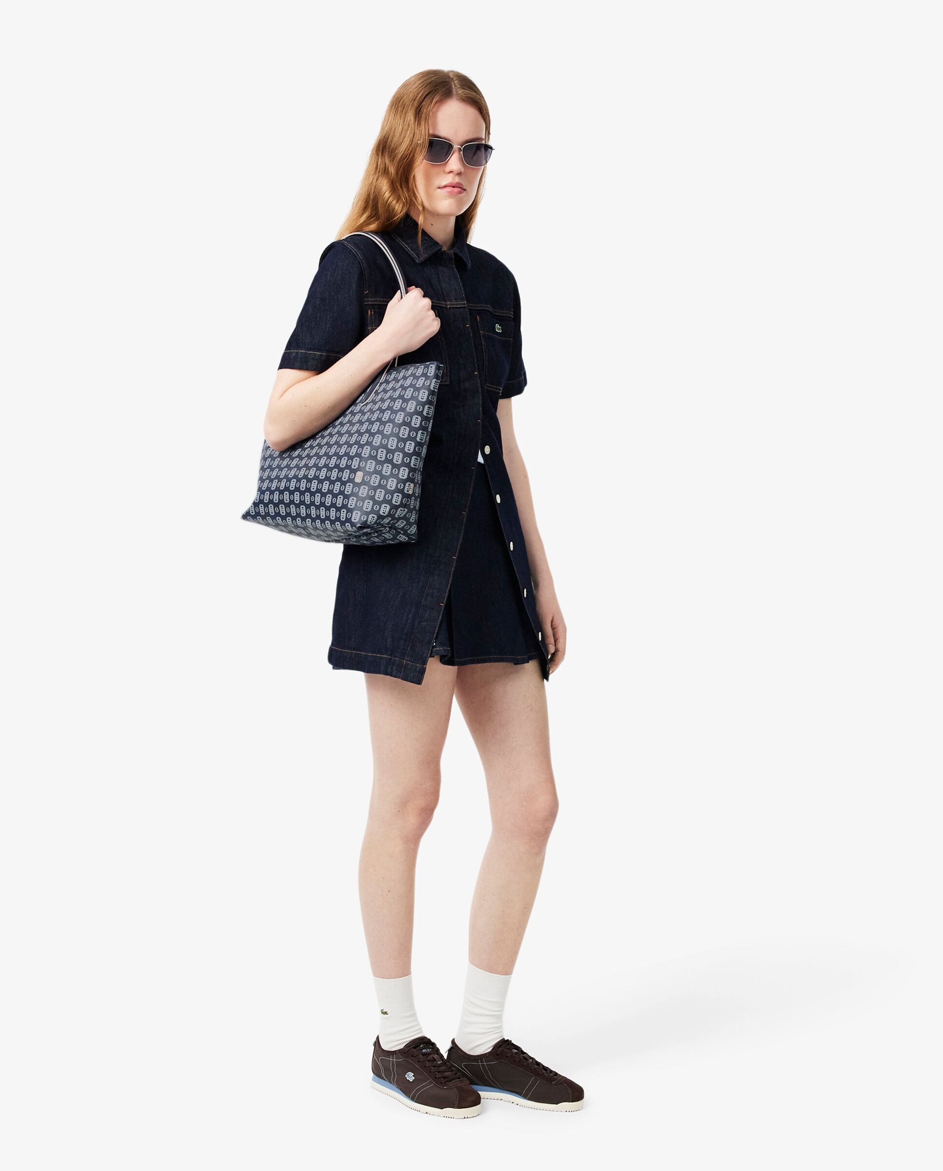 Bolso de mujer tote estampado concept grande en marine sombre farine - Lacoste - Rosa Rosa-2
