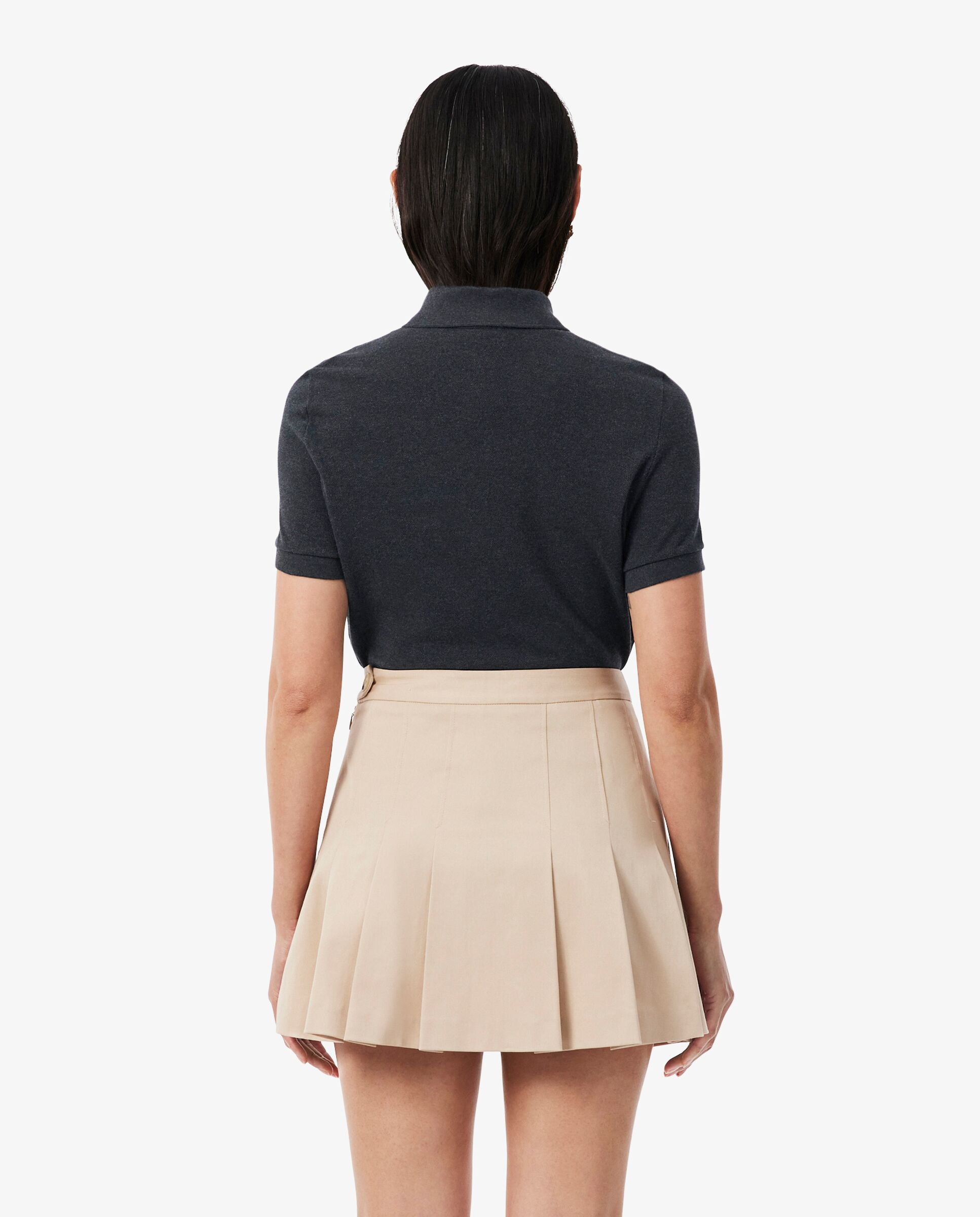 Polo de mujer de corte regular de petit piqué suave de manga corta - Lacoste - Gris Gris-2