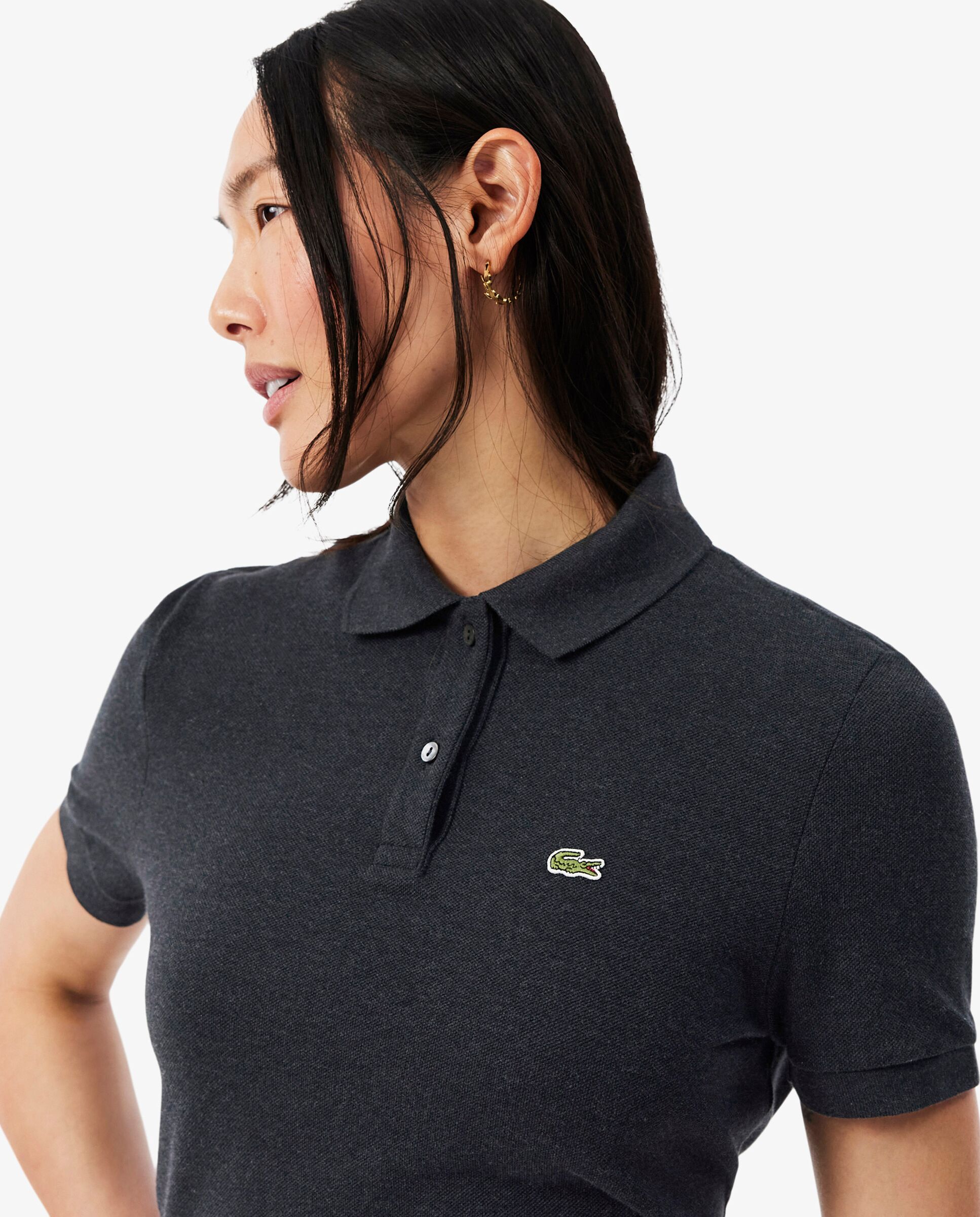 Polo de mujer de corte regular de petit piqué suave de manga corta - Lacoste - Gris Gris-3