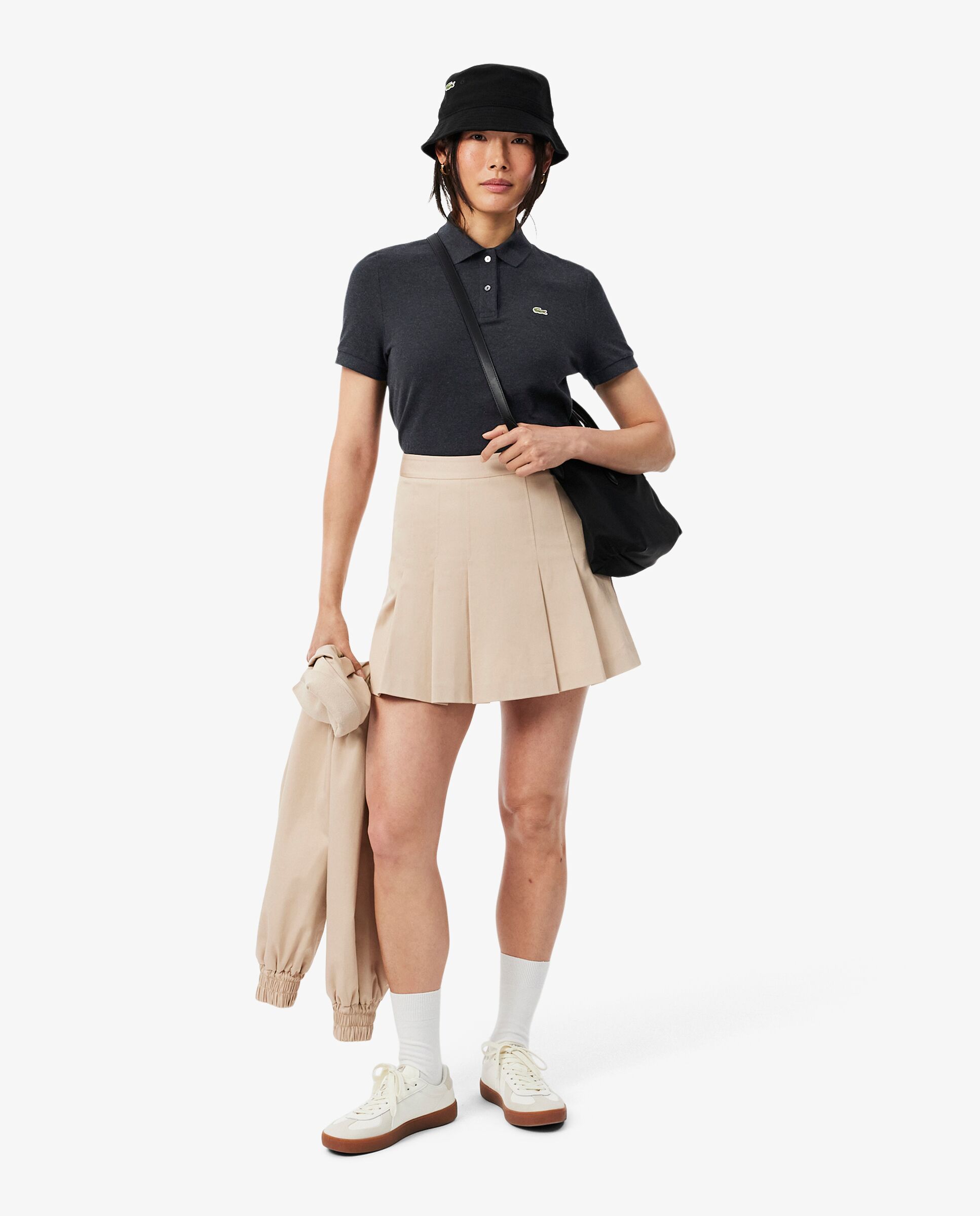 Polo de mujer de corte regular de petit piqué suave de manga corta - Lacoste - Gris Gris-4