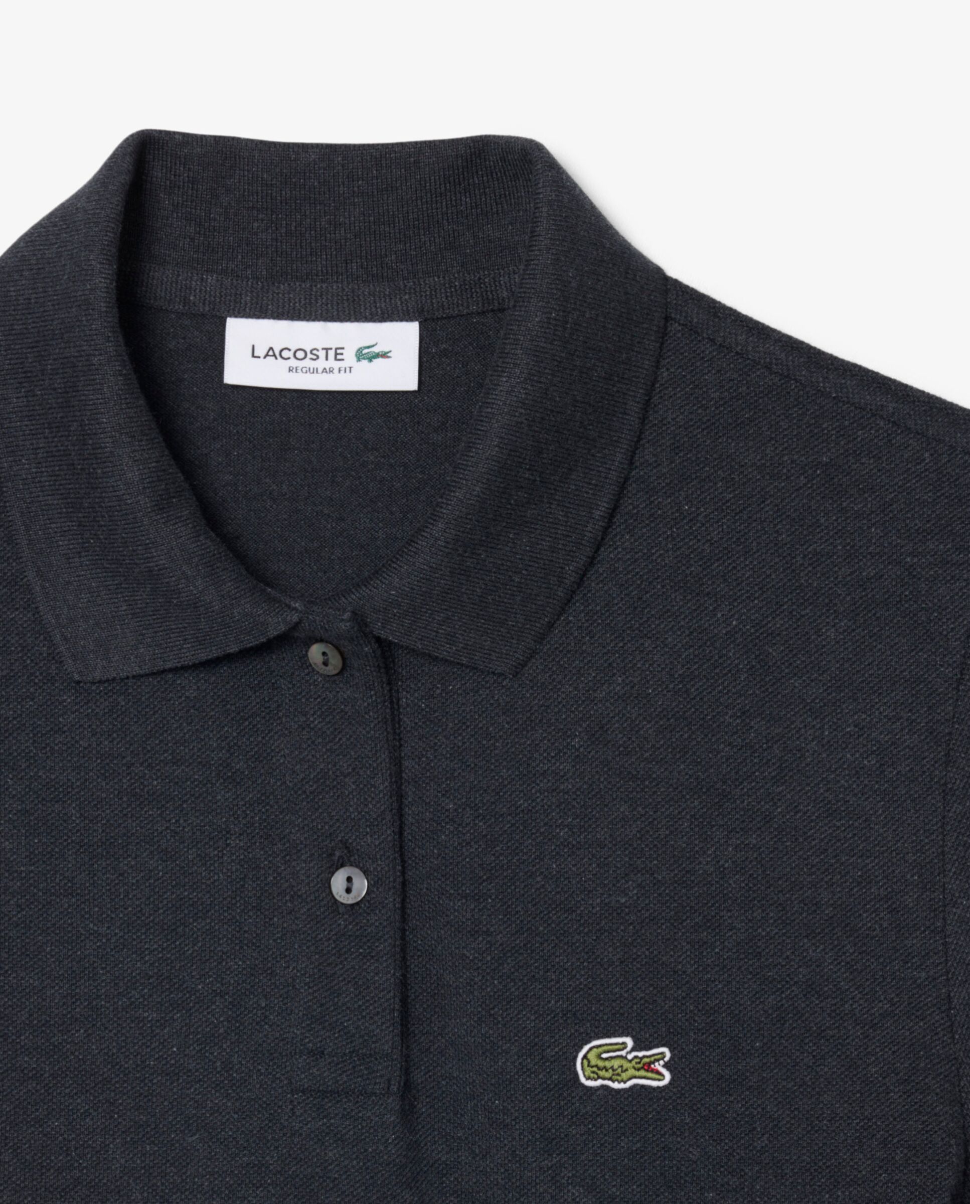Polo de mujer de corte regular de petit piqué suave de manga corta - Lacoste - Gris Gris-5