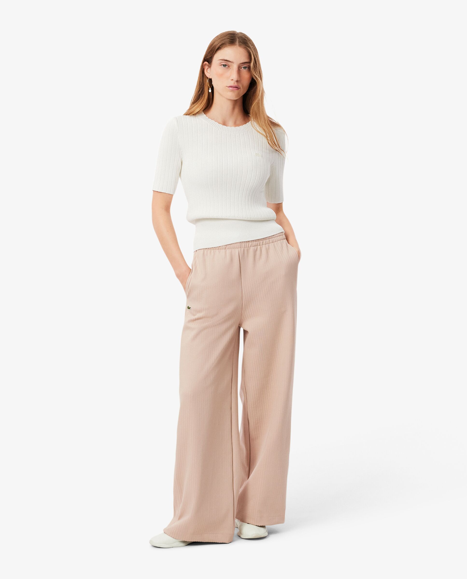 Pantalón de mujer de chándal de fabricación francesa en marrón - Lacoste - Beige Beige-1
