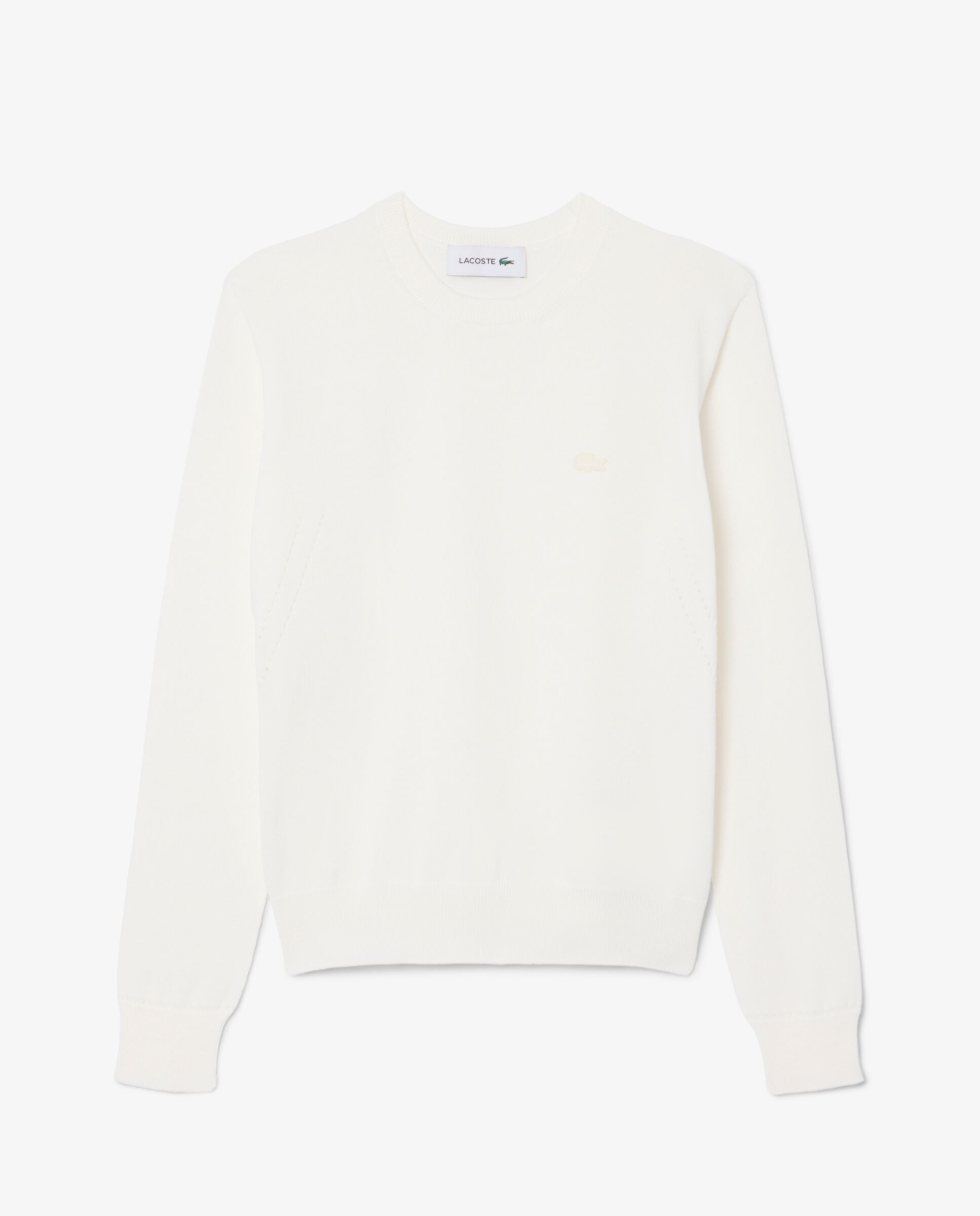De cuello redondo de punto 3d en rosa de manga larga - Lacoste - Blanco Blanco-6