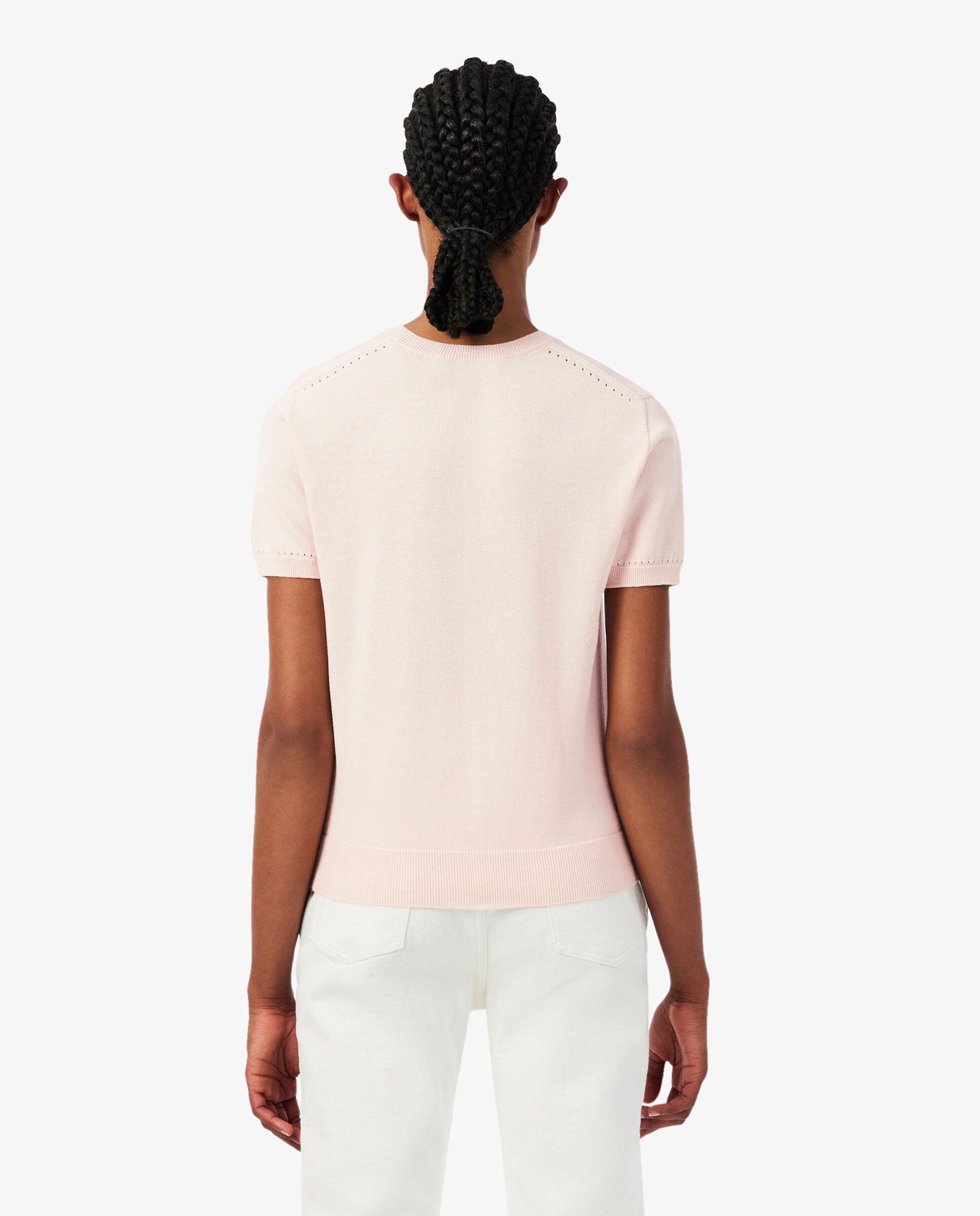 De manga corta de punto 3d en azul - Lacoste - Rosa Rosa-2