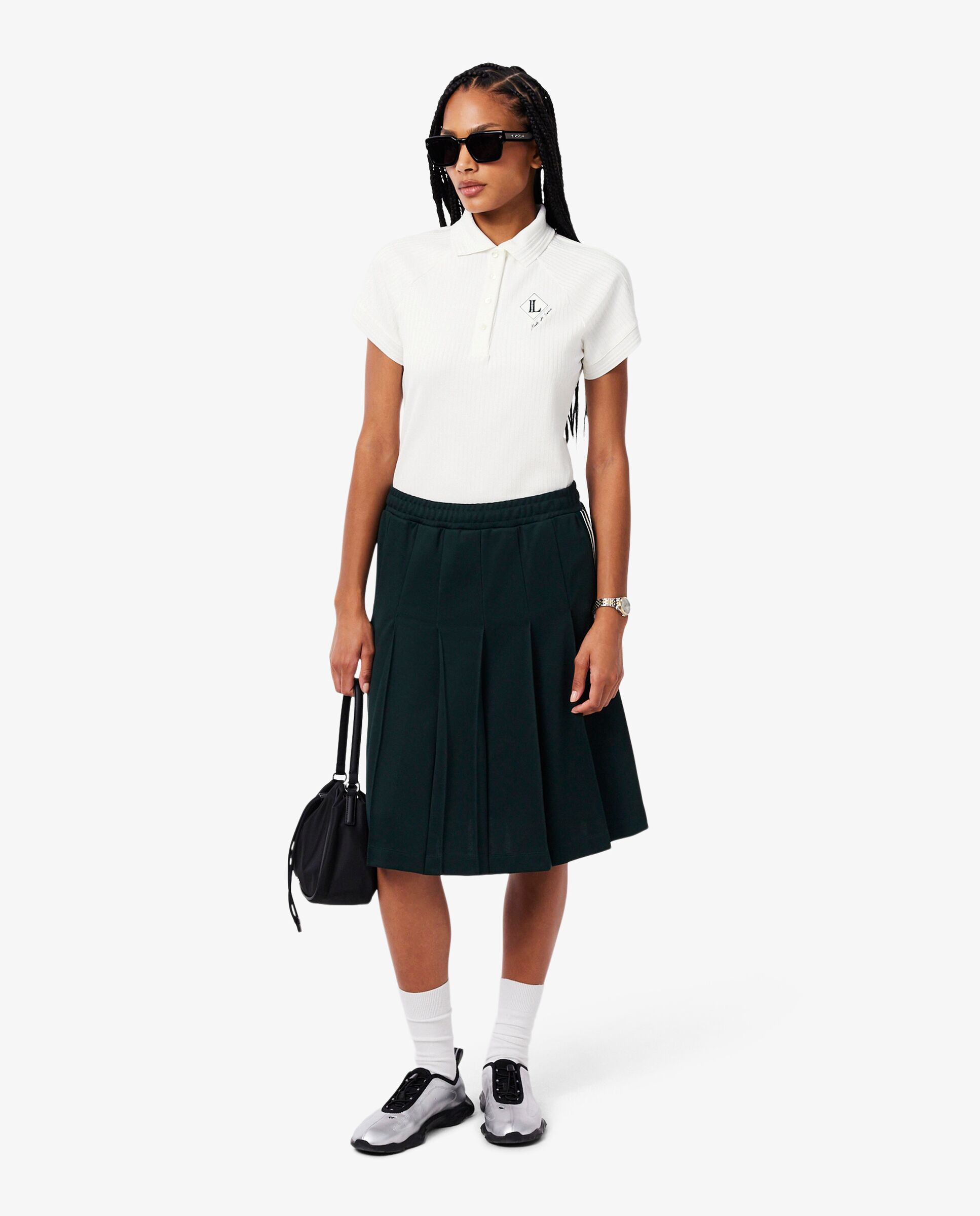 Polo de mujer de corte ajustado fabricado en francia en blanco de manga corta - Lacoste - Blanco Blanco-4