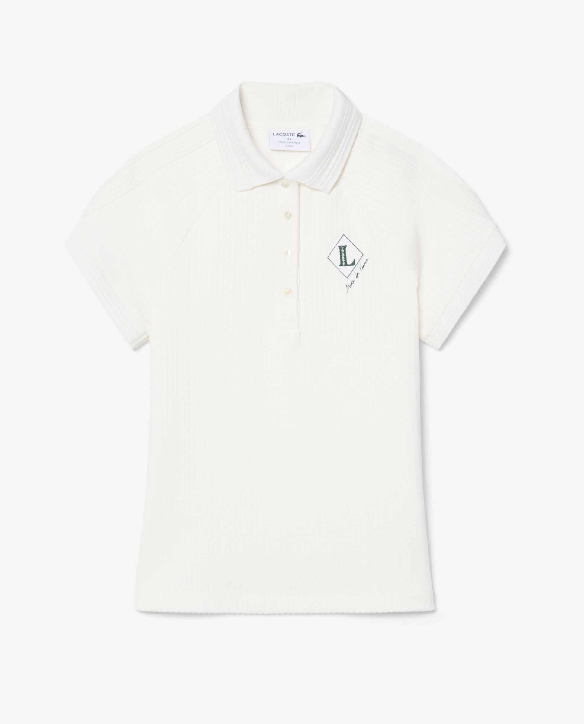 Polo de mujer de corte ajustado fabricado en francia en blanco de manga corta - Lacoste - Blanco Blanco-6