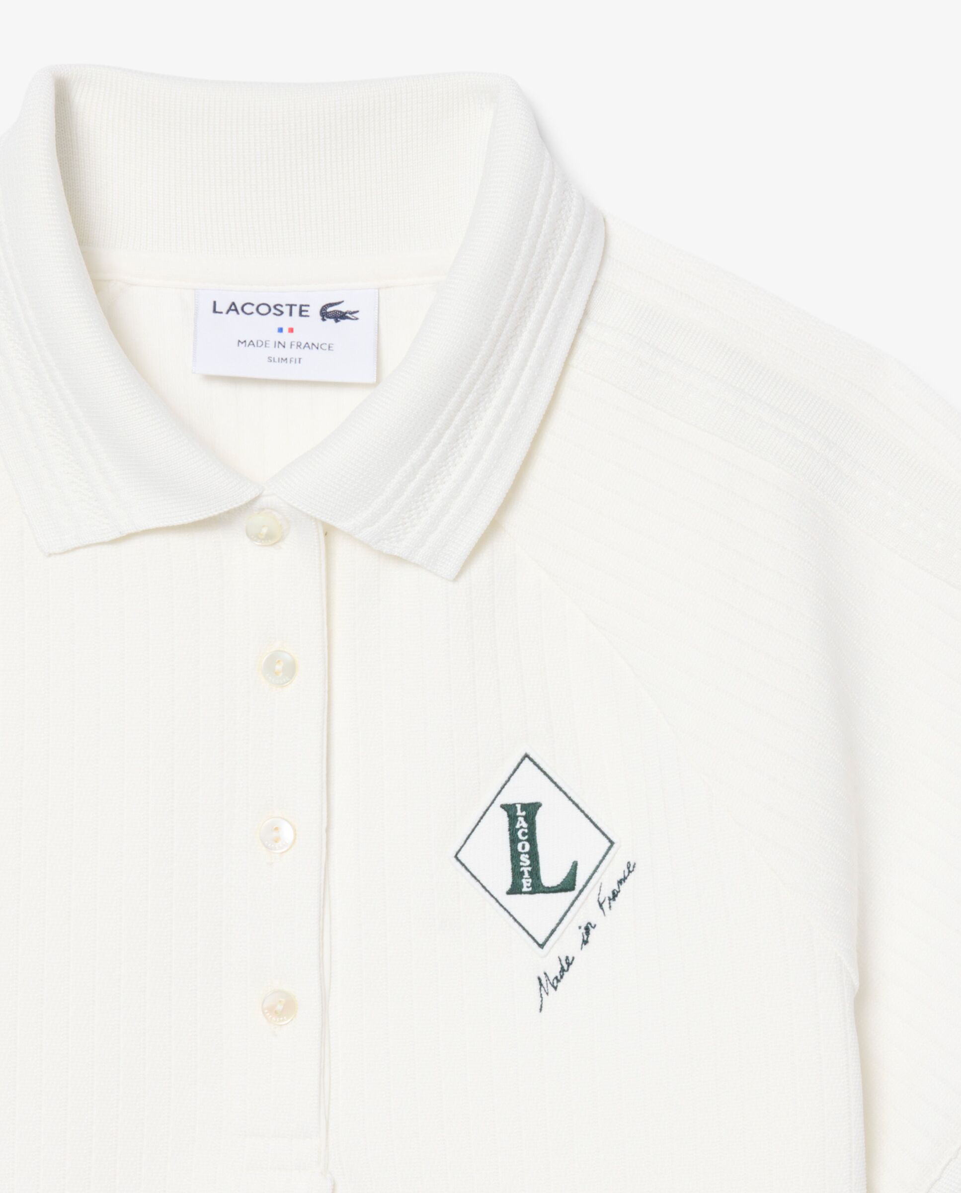 Polo de mujer de corte ajustado fabricado en francia en blanco de manga corta - Lacoste - Blanco Blanco-5