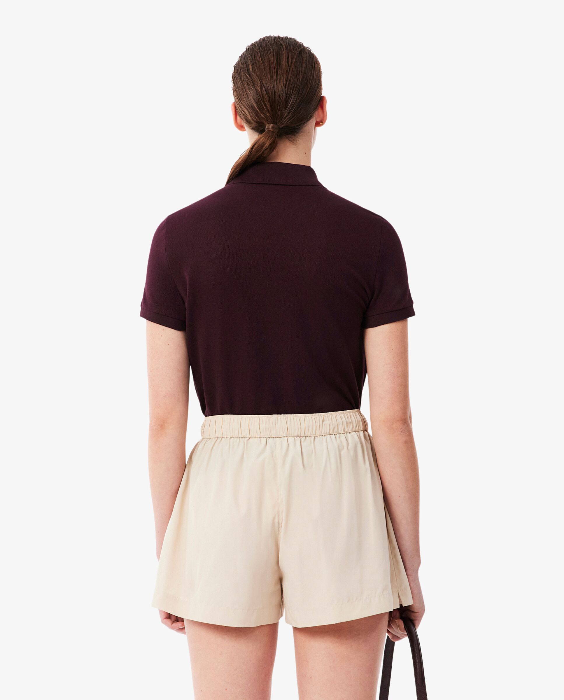 Polo de mujer de corte regular de petit piqué suave de manga corta - Lacoste - Marrón Marrón-2
