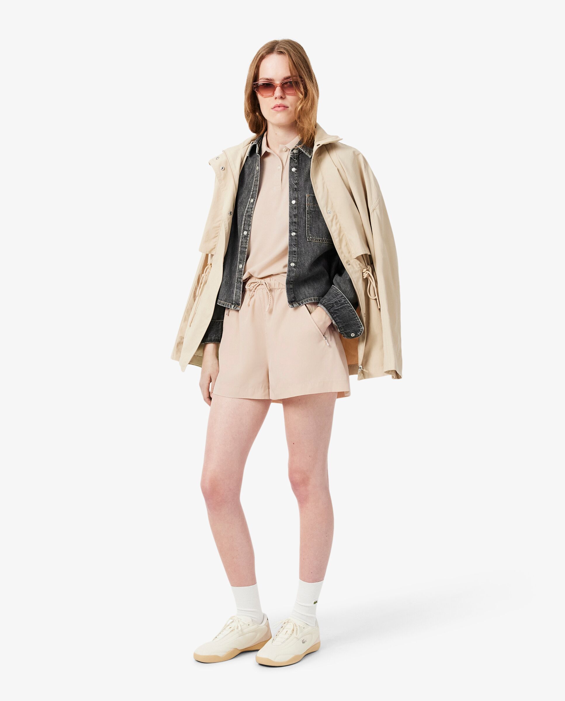 Polo de mujer de corte regular de petit piqué suave de manga corta - Lacoste - Beige Beige-4