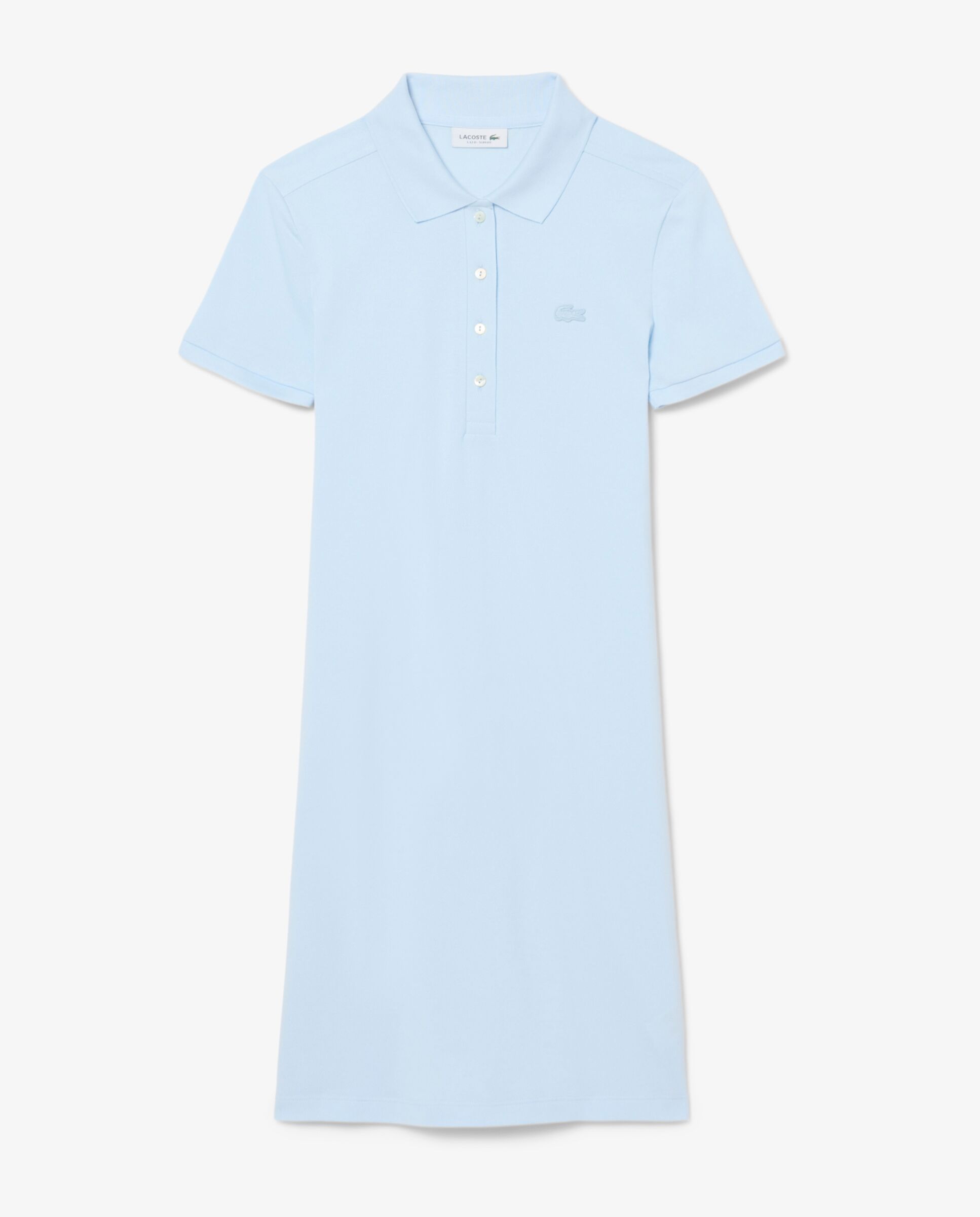 Vestido polo de piqué elástico - Lacoste - Azul claro Azul claro-6