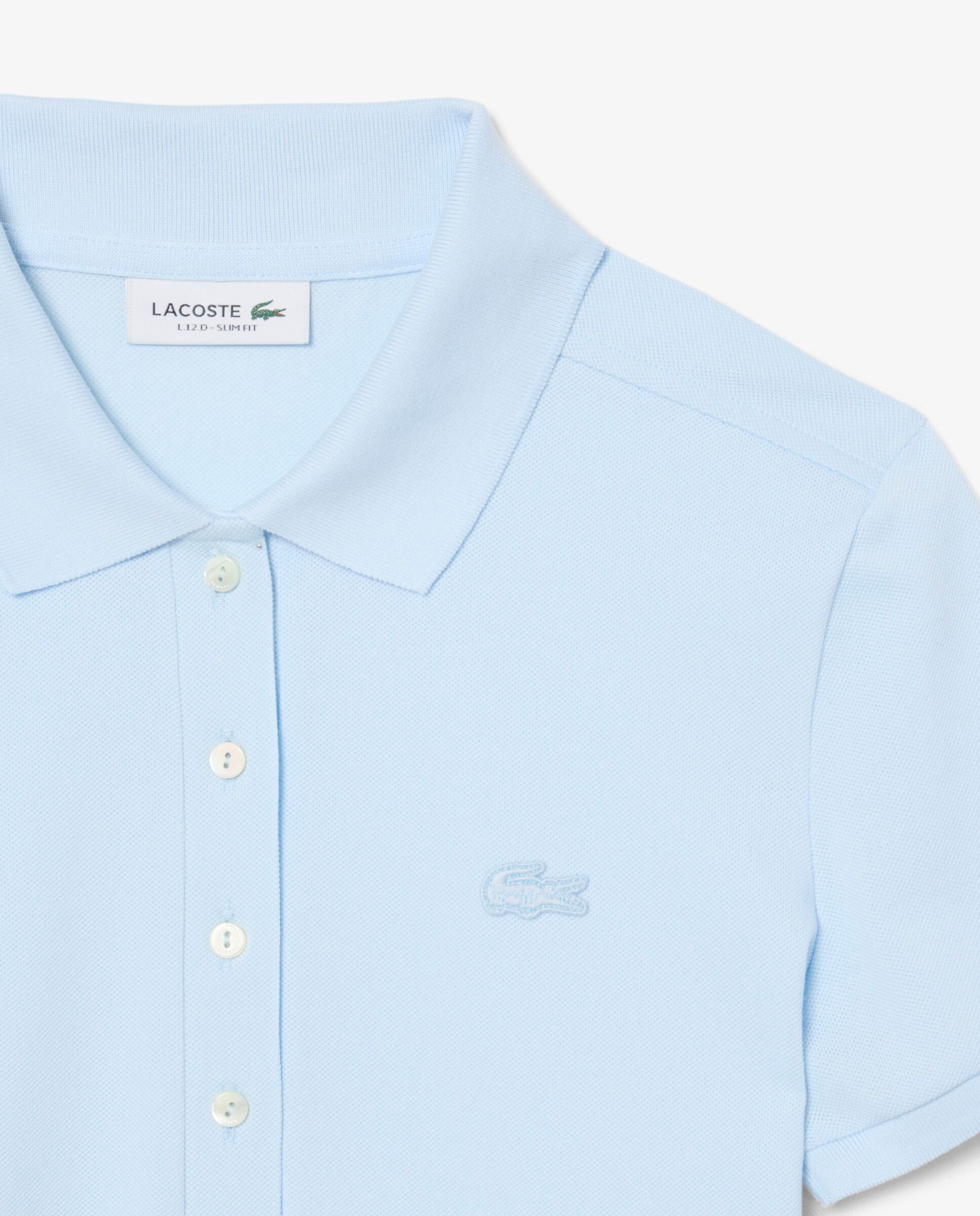 Vestido polo de piqué elástico - Lacoste - Azul claro Azul claro-5