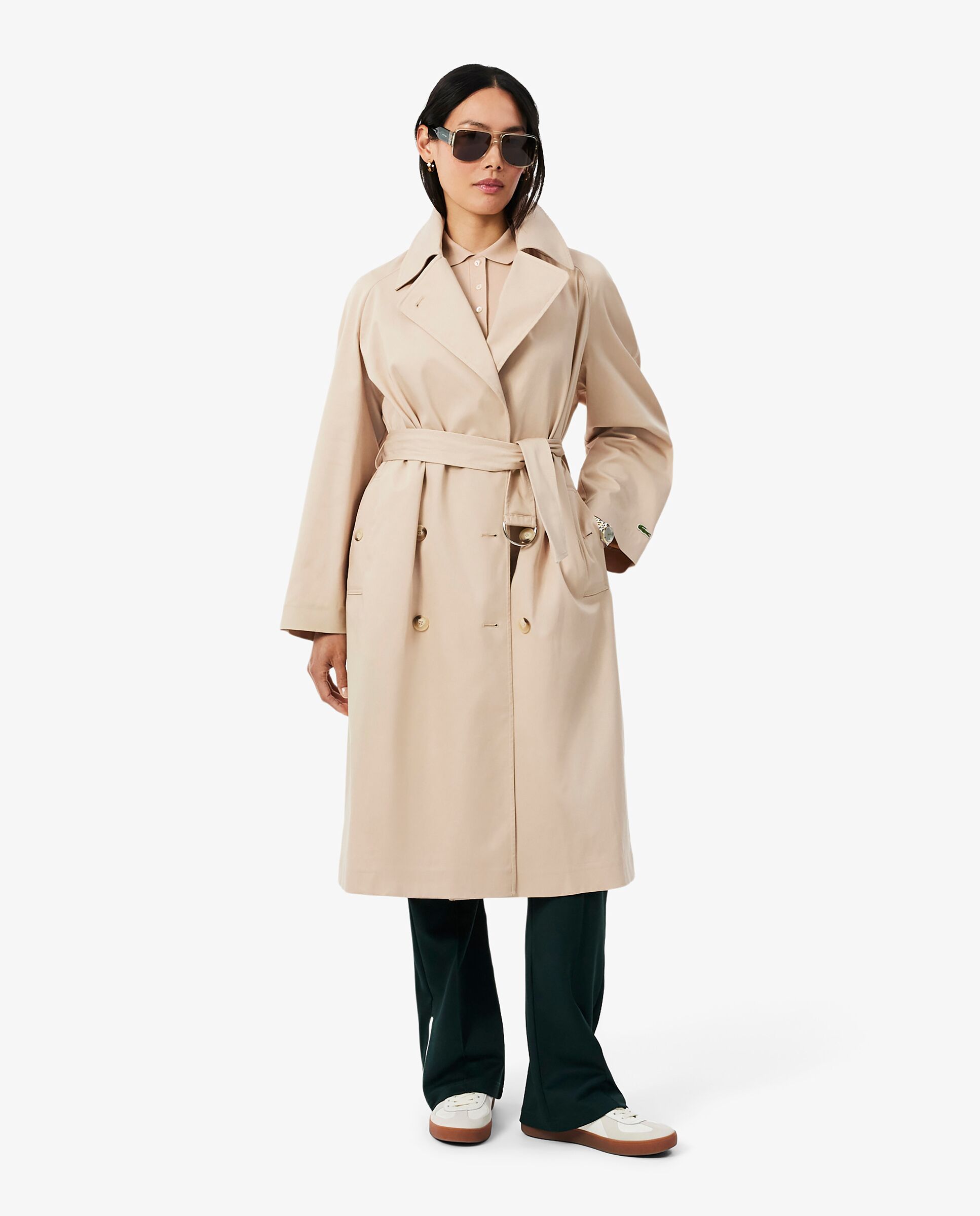 Polo de mujer en piqué de algodón stretch de manga corta - Lacoste - Beige Beige-4