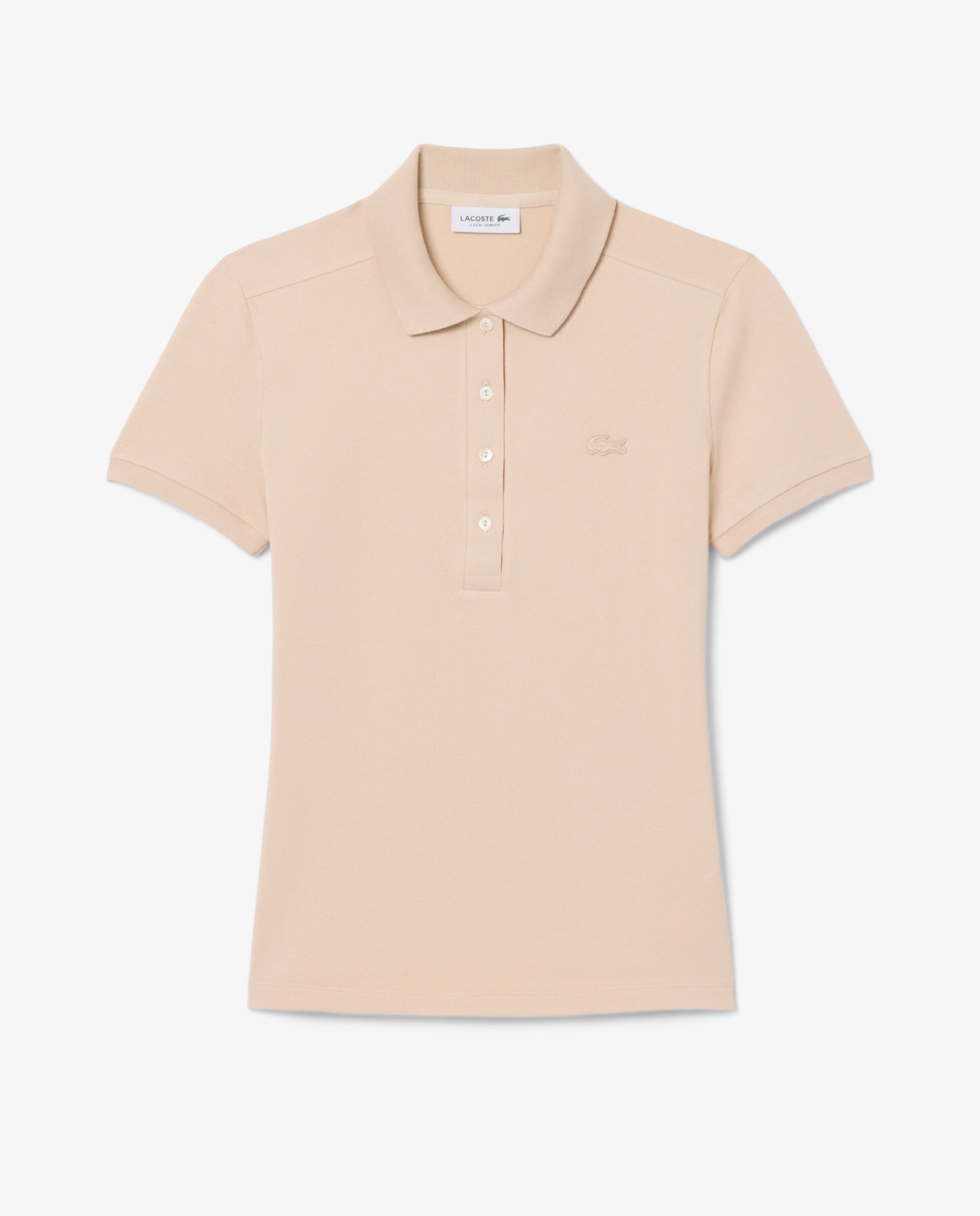 Polo de mujer en piqué de algodón stretch de manga corta - Lacoste - Beige Beige-6