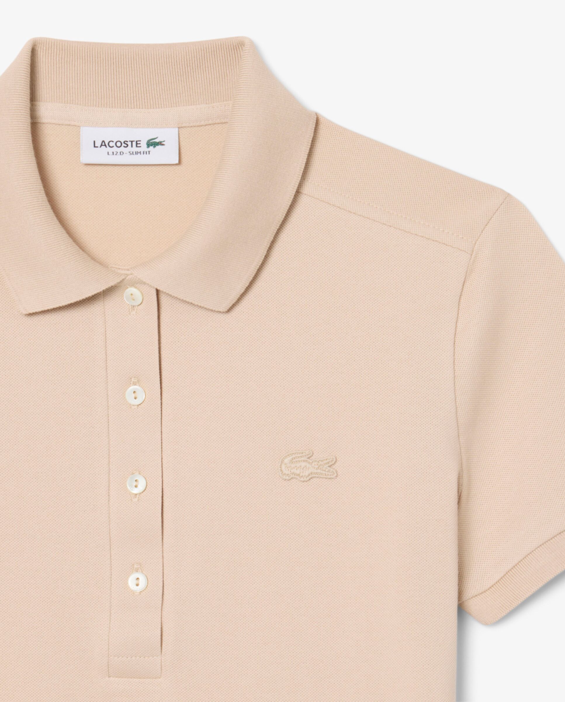 Polo de mujer en piqué de algodón stretch de manga corta - Lacoste - Beige Beige-5