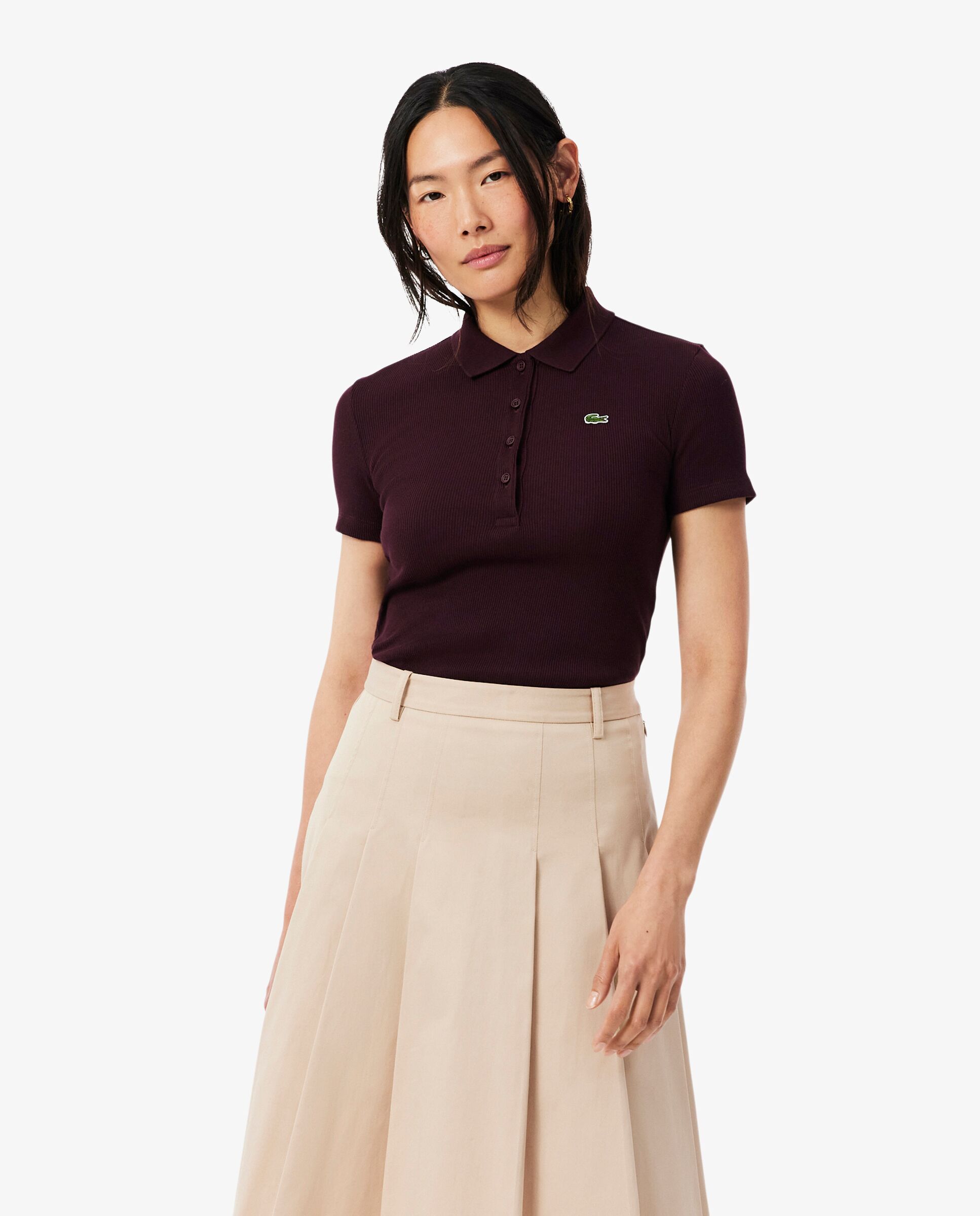 Polo de mujer de manga corta - Lacoste - Marrón Marrón-1