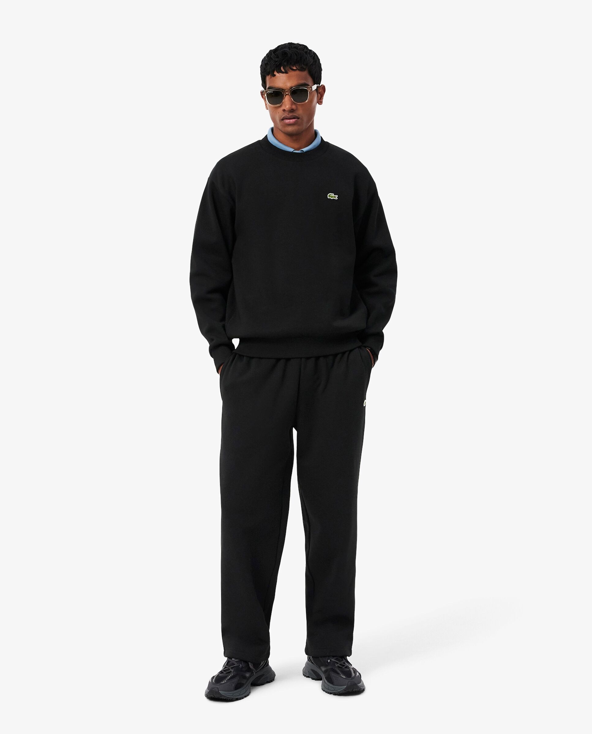 Imagen 4 de Pantalón de hombre de chándal de hombre de felpa de corte holgado en - Lacoste - Negro Negro