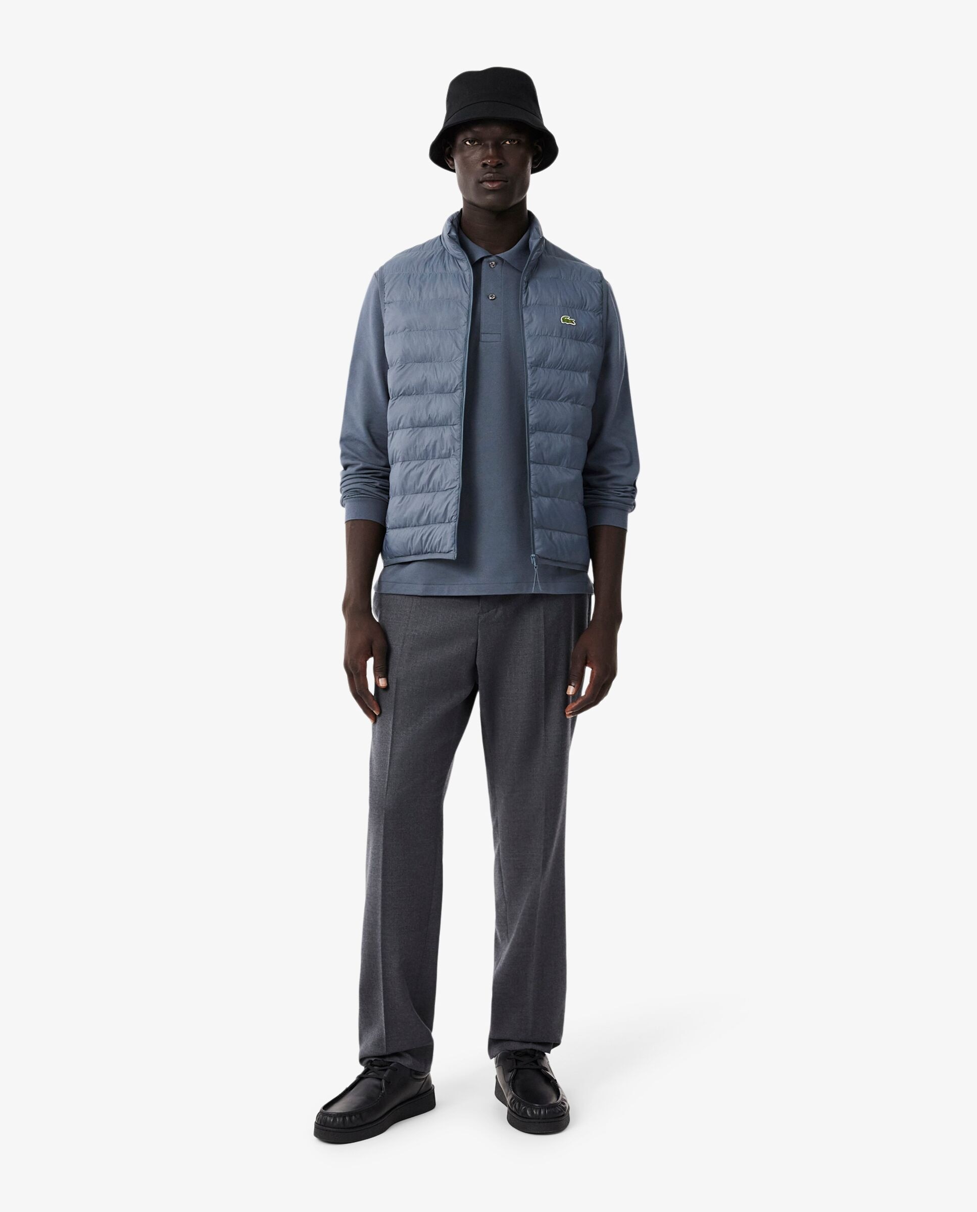Polo de hombre de corte clásico de manga larga - Lacoste - Gris Gris-4