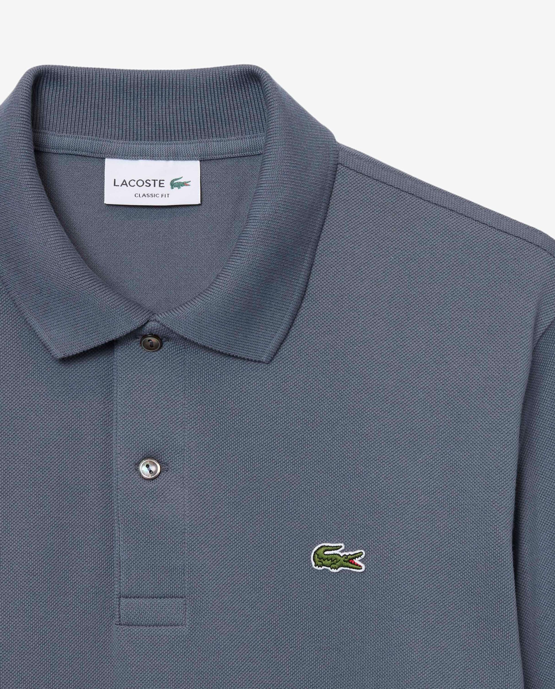 Polo de hombre de corte clásico de manga larga - Lacoste - Gris Gris-5