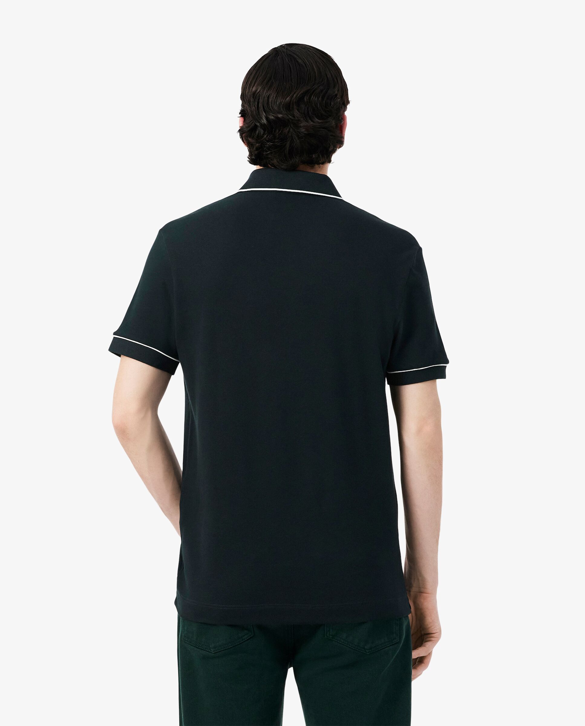 Polo de hombre Smart Paris en algodón stretch con ribete a contraste de manga corta - Lacoste - Verde oscuro Verde oscuro-2
