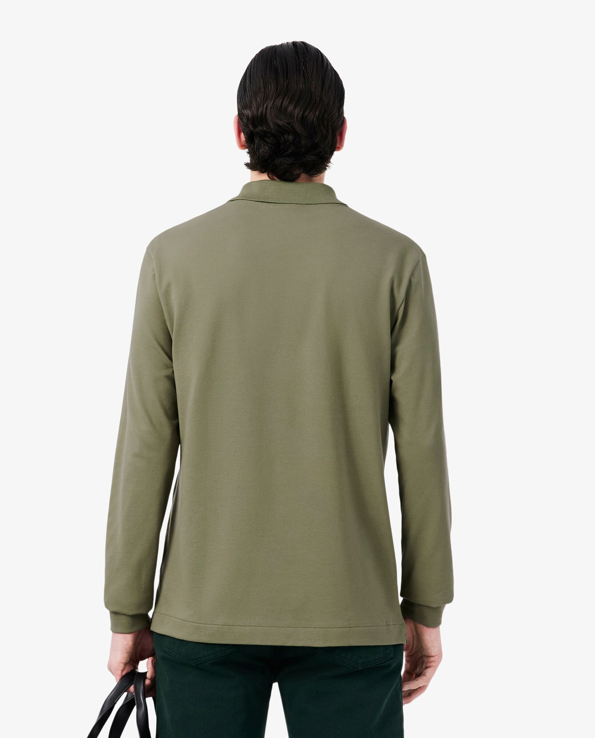 Polo de hombre de manga larga light de corte clásico en verde - Lacoste - Verde militar Verde militar-2