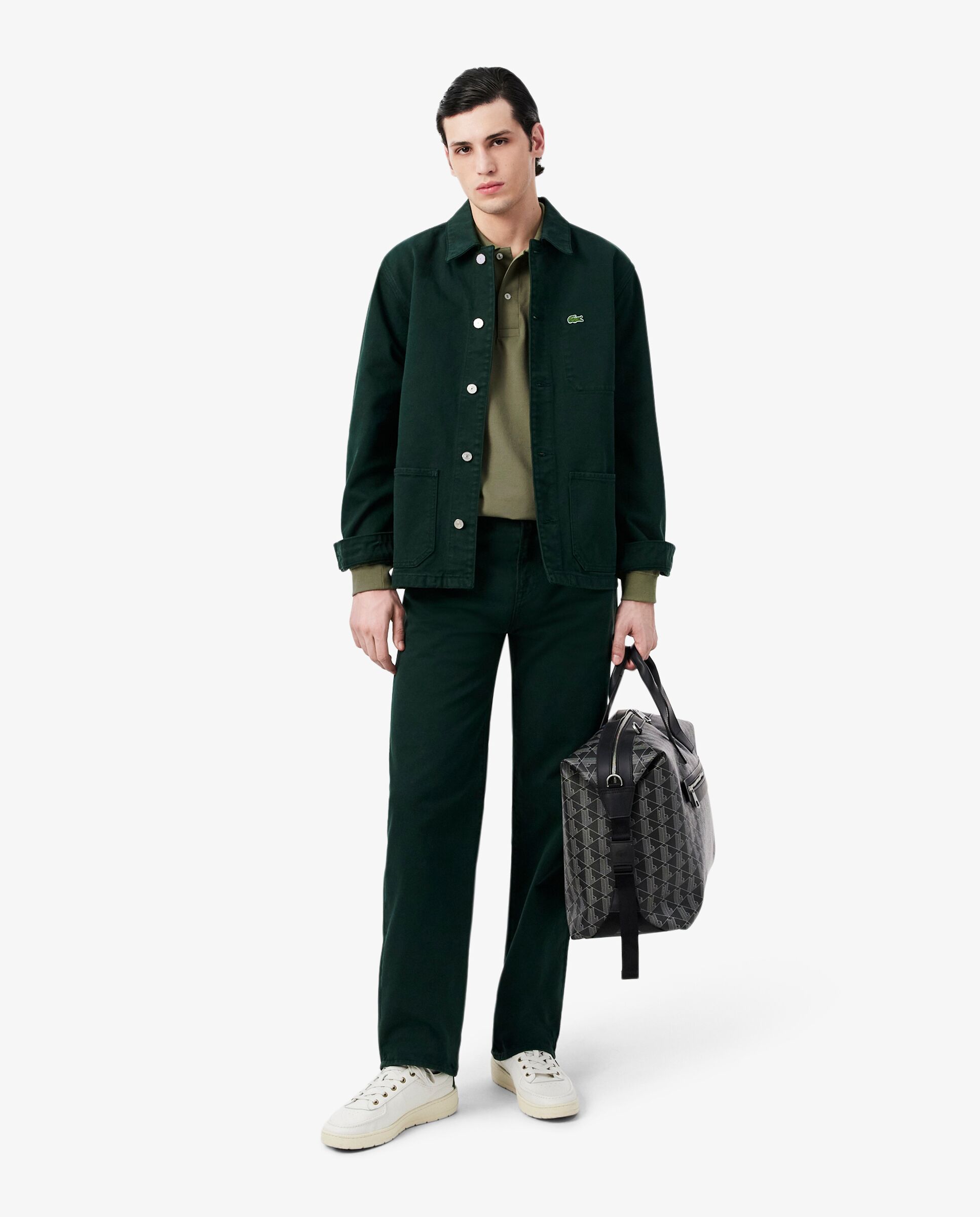 Polo de hombre de manga larga light de corte clásico en verde - Lacoste - Verde militar Verde militar-4