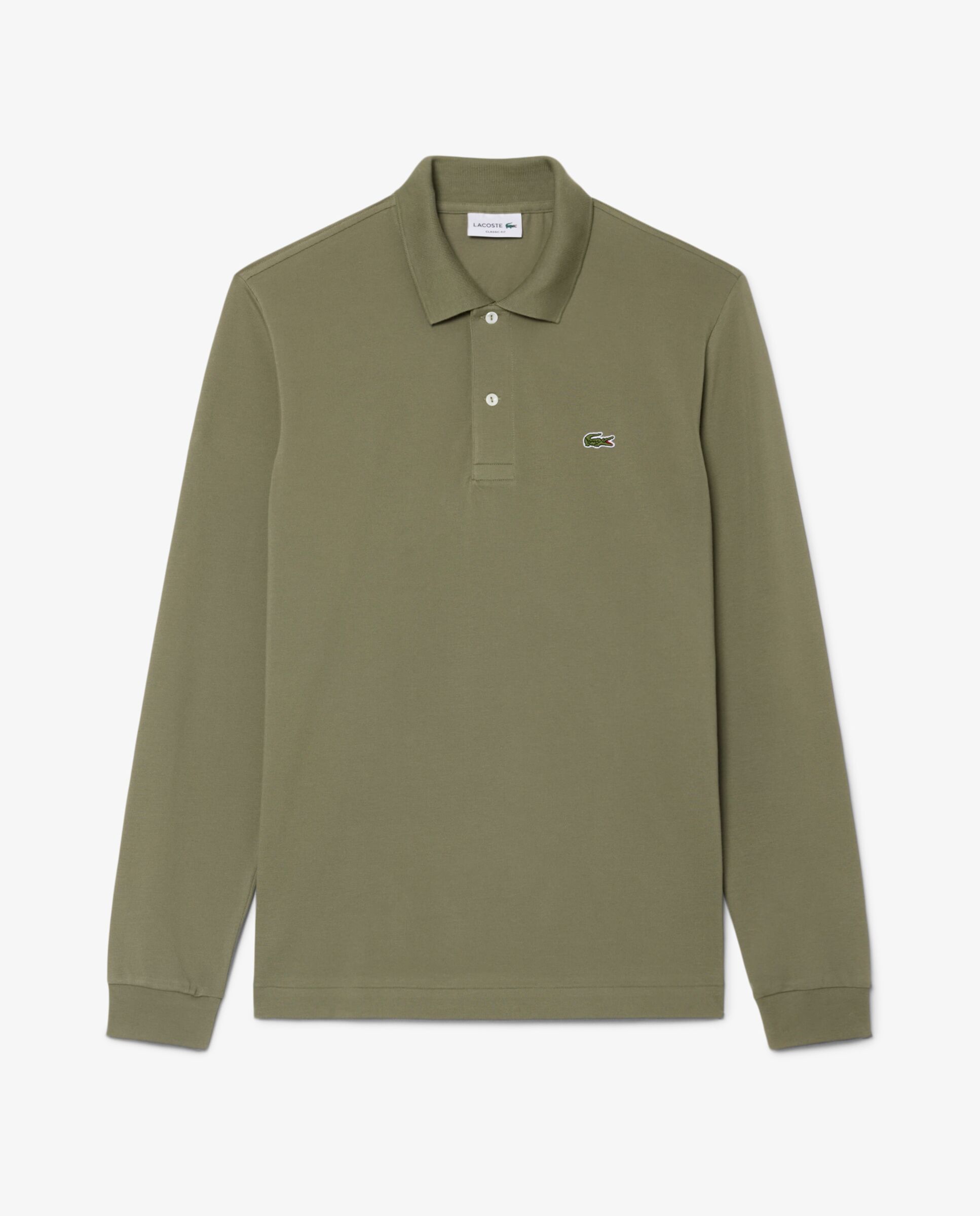 Polo de hombre de manga larga light de corte clásico en verde - Lacoste - Verde militar Verde militar-6