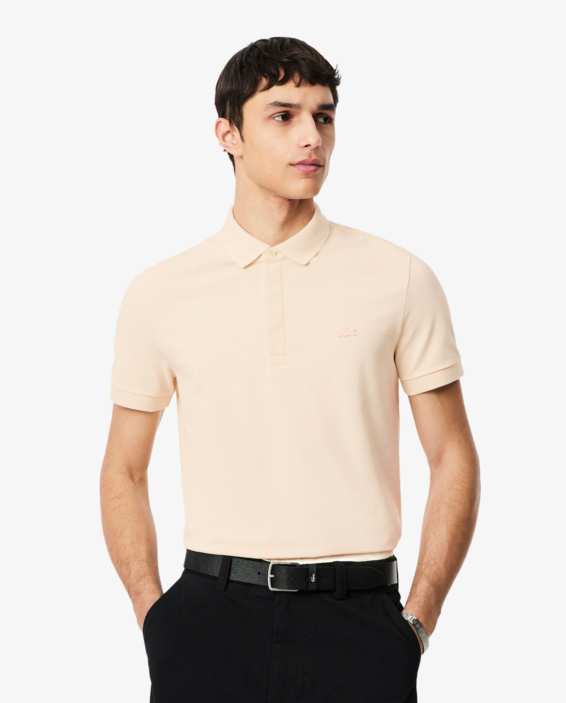 Imagen 0 de Polo de hombre de corte regular paris de piqué elástico de manga corta Beige