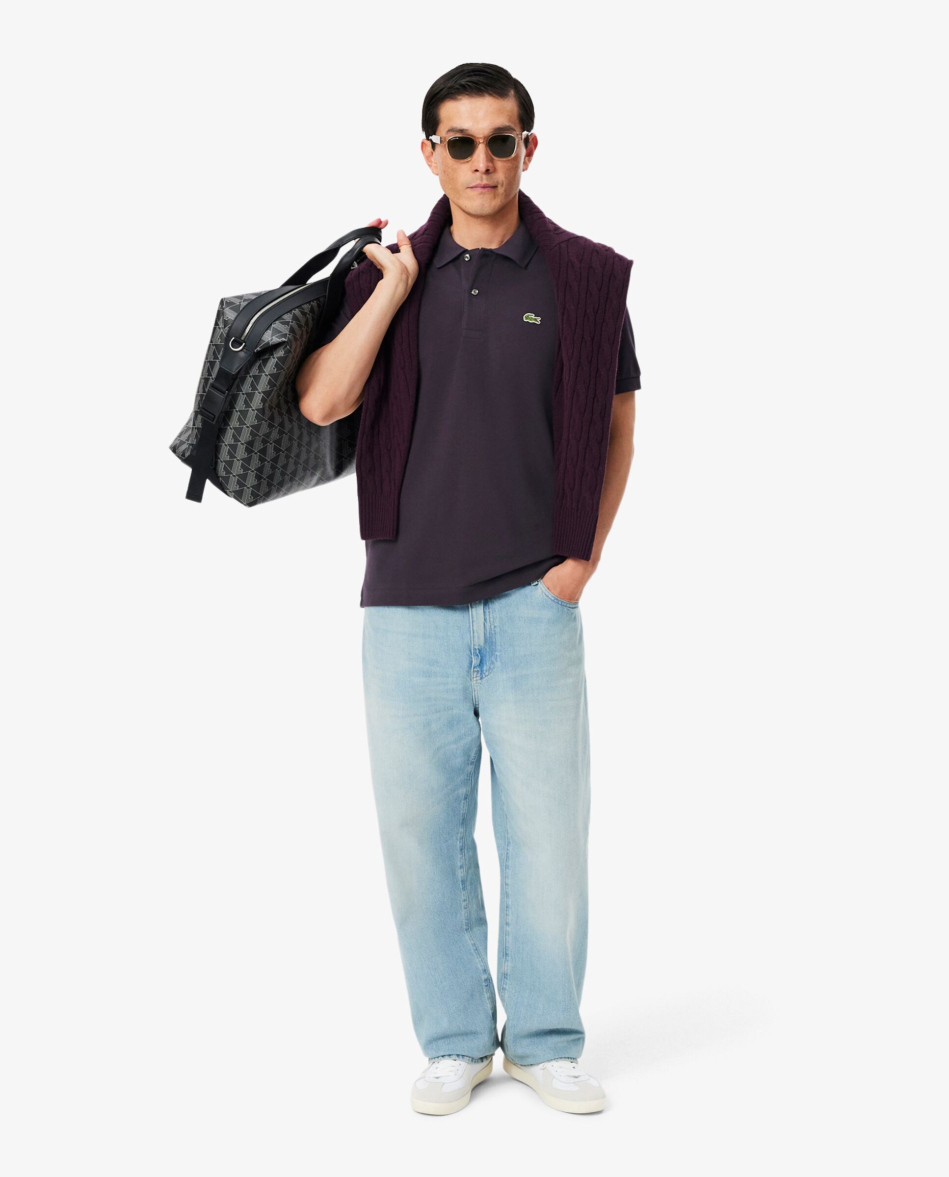 Polo de hombre original de corte clásico de manga corta - Lacoste - Vino Vino-4