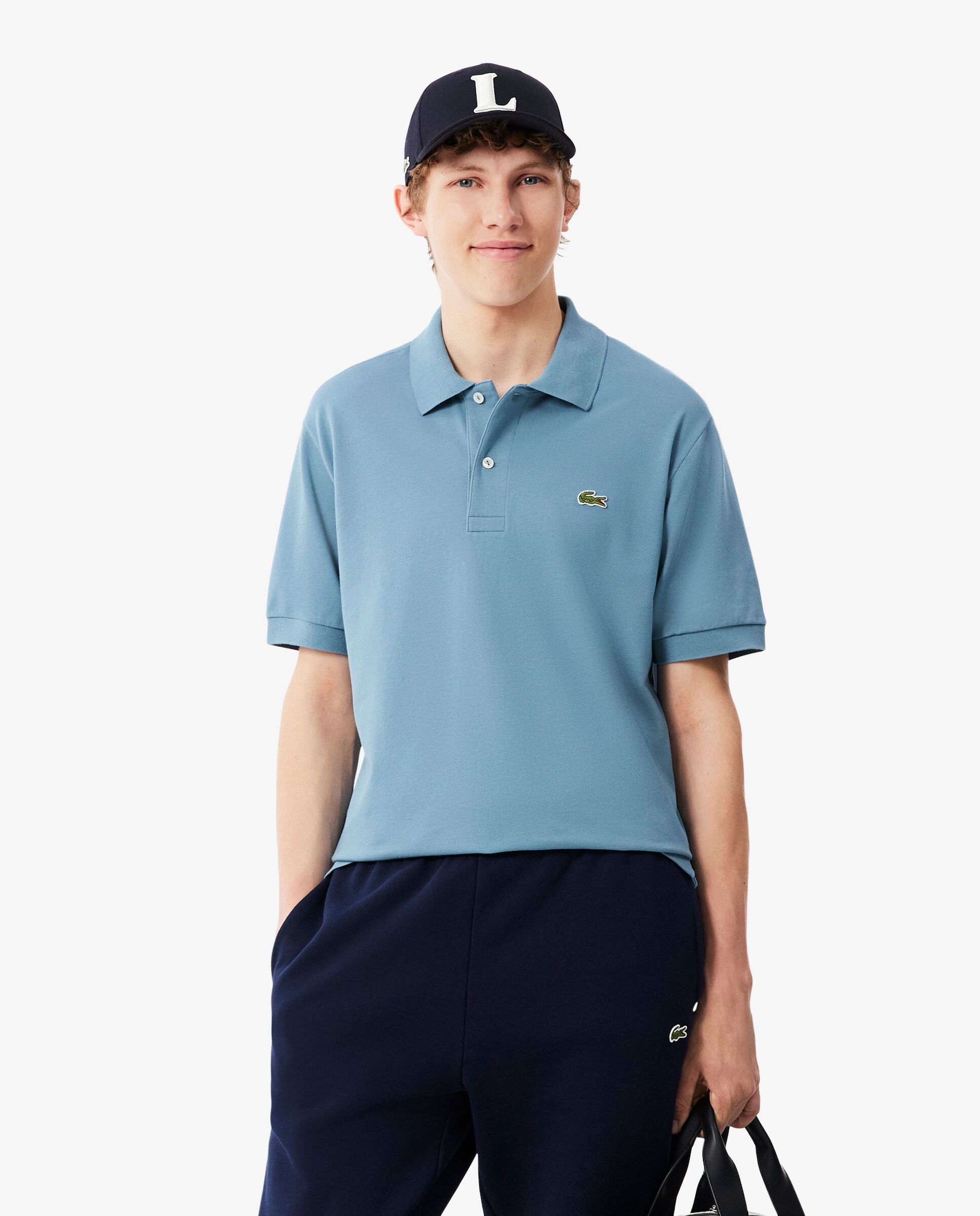 Polo de hombre de corte clásico LIGHT de manga corta - Lacoste - Azul anticuario Azul anticuario-1