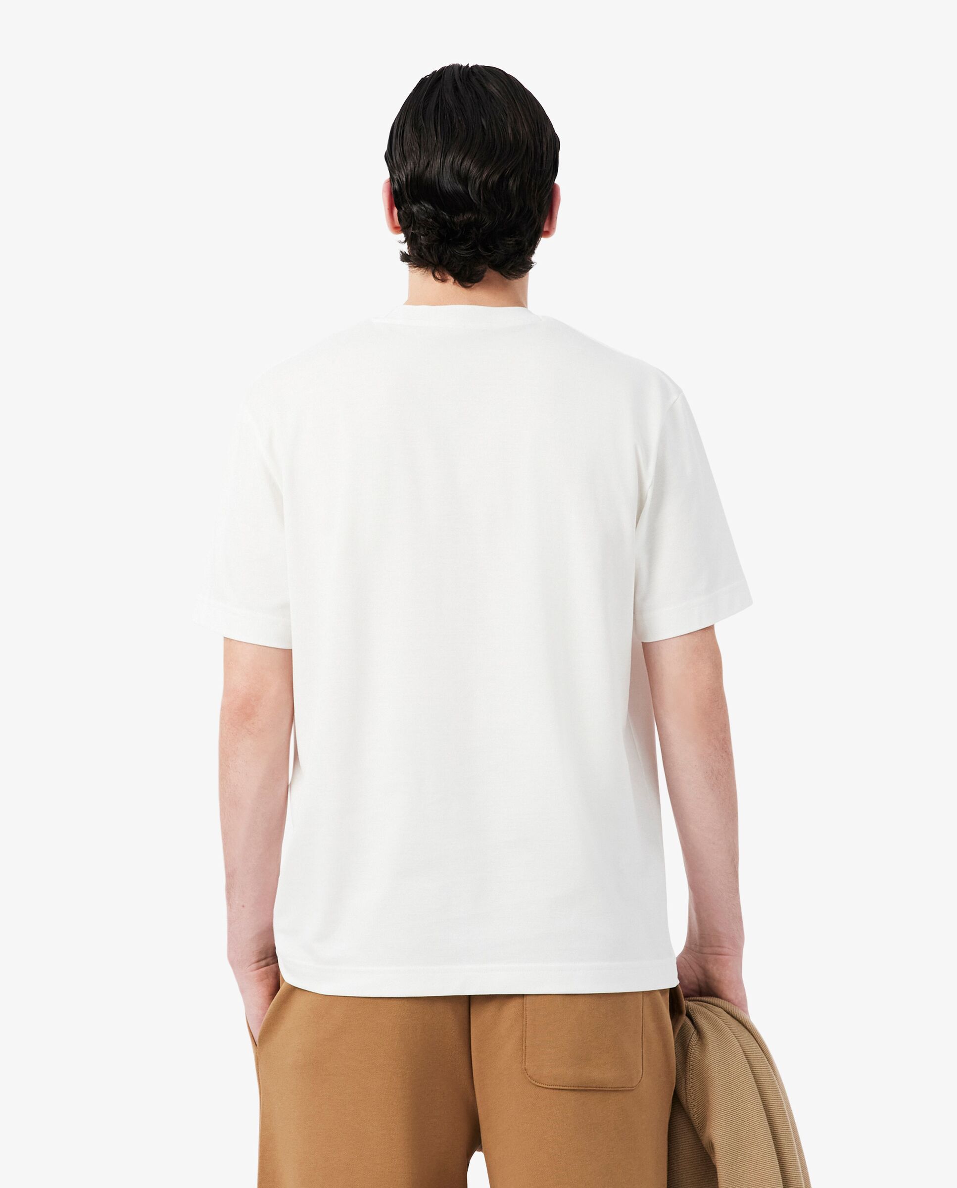 Camiseta de hombre de piqué de algodón pima en azul de manga corta - Lacoste - Blanco Blanco-2
