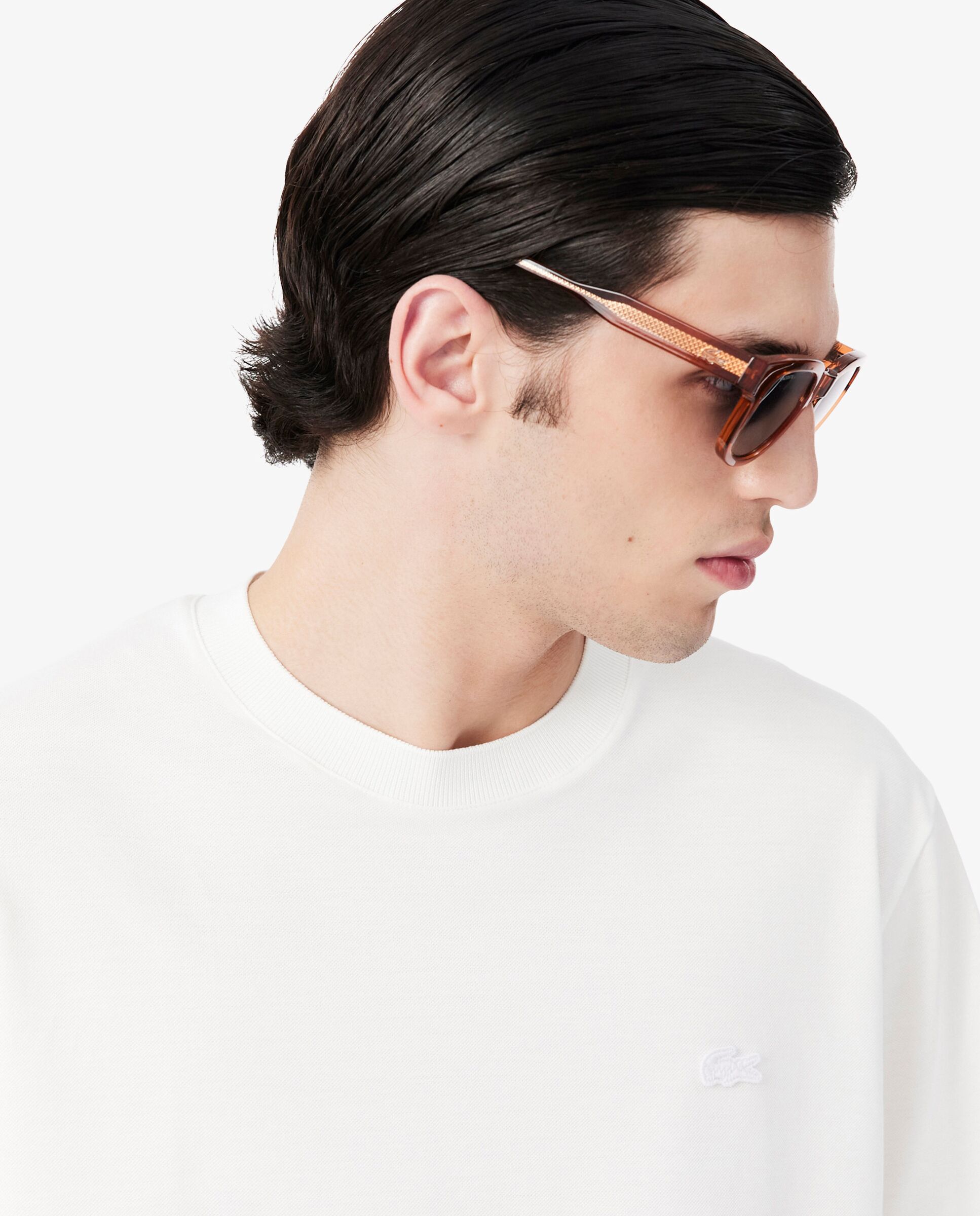 Camiseta de hombre de piqué de algodón pima en azul de manga corta - Lacoste - Blanco Blanco-3