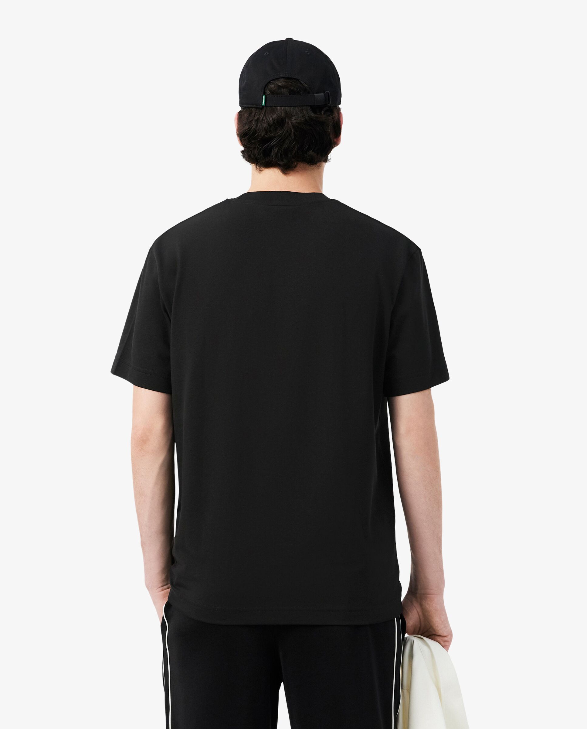 Camiseta de hombre de piqué de algodón pima en azul de manga corta - Lacoste - Negro Negro-2