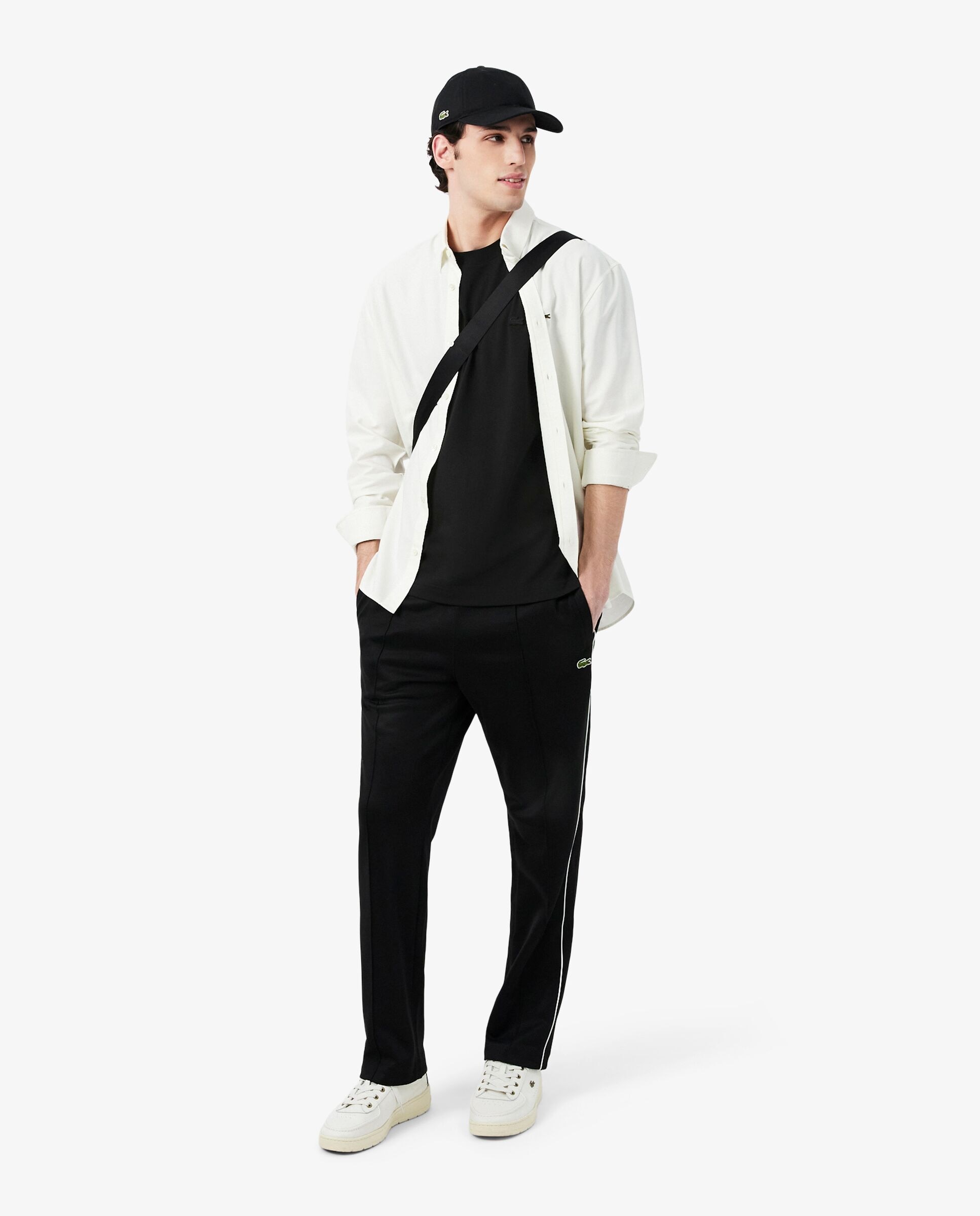 Camiseta de hombre de piqué de algodón pima en azul de manga corta - Lacoste - Negro Negro-4