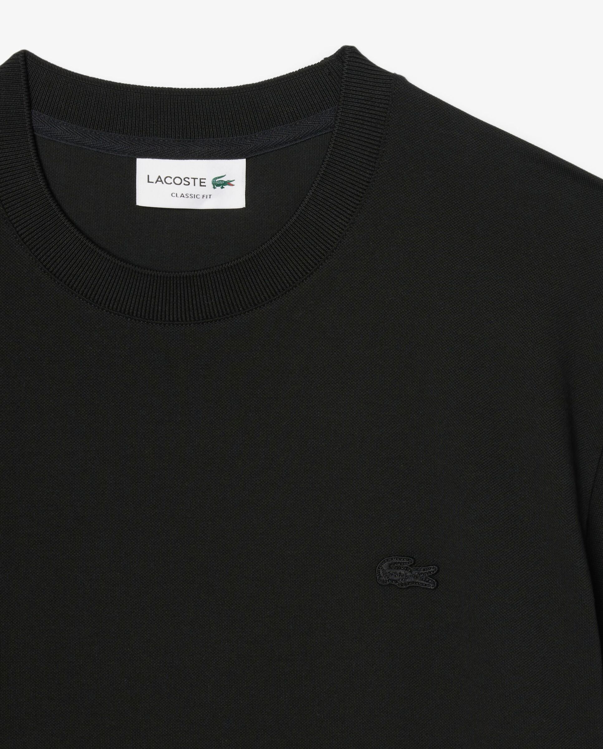 Camiseta de hombre de piqué de algodón pima en azul de manga corta - Lacoste - Negro Negro-5